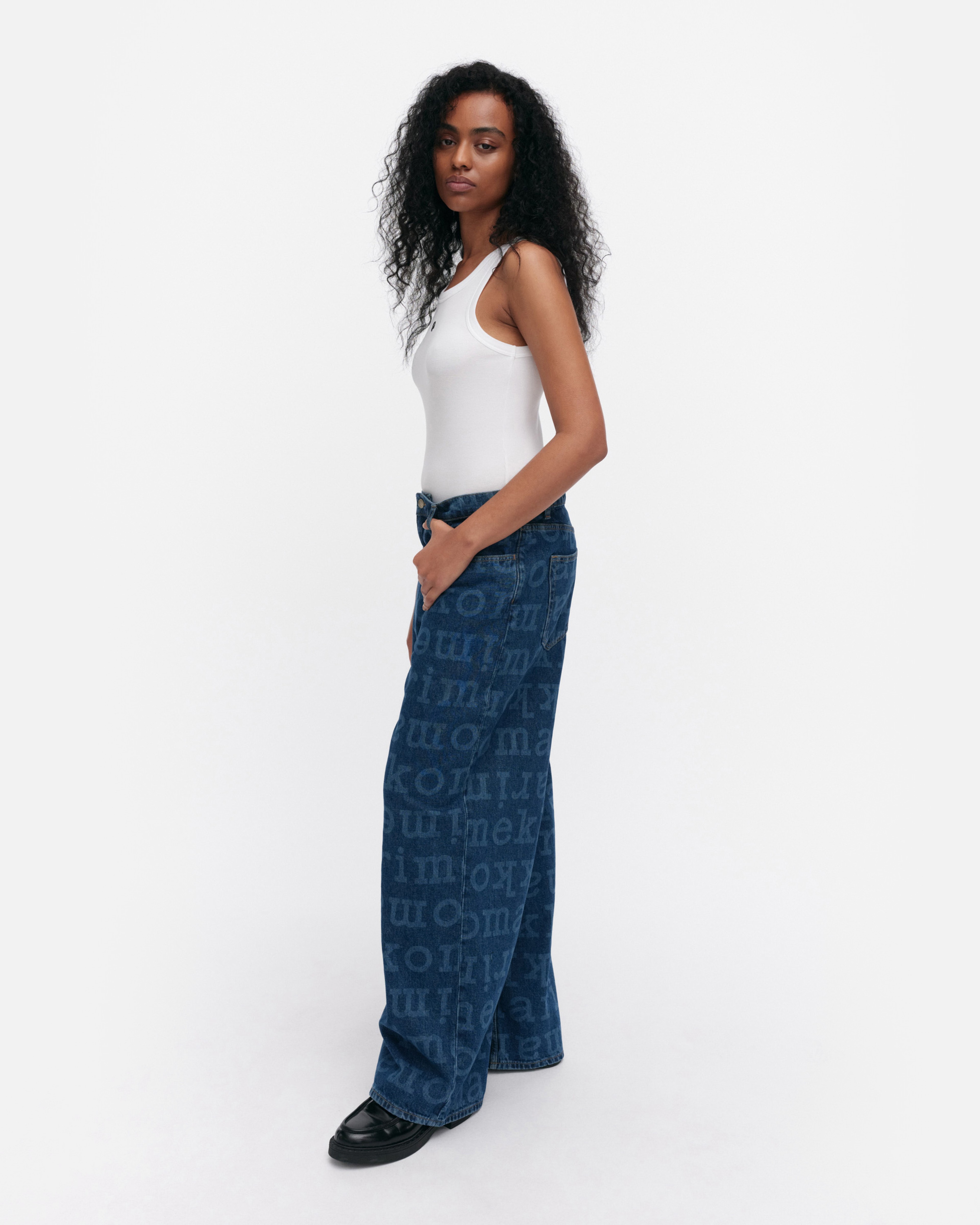 Maridenim Loose Logo S, Jean (longueur cheville), indigo moyen,