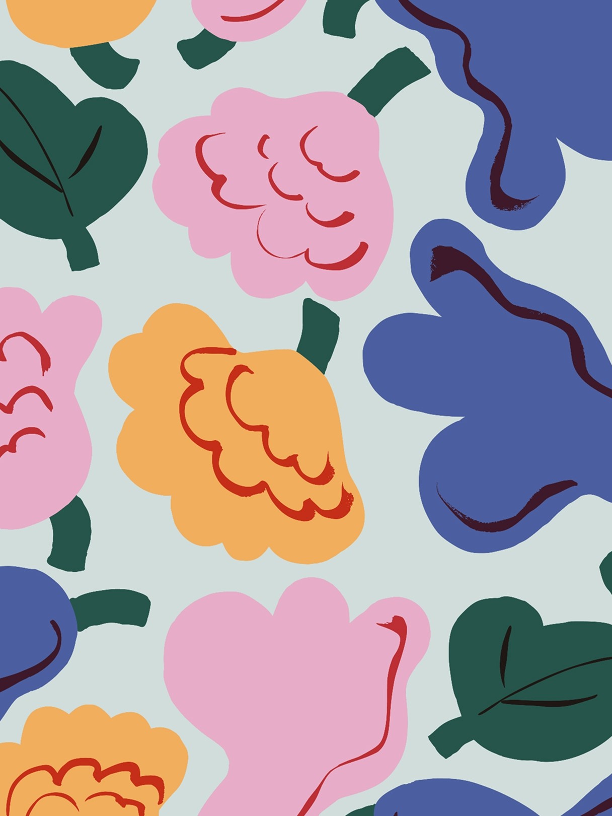 Kukasta kukkaan print.