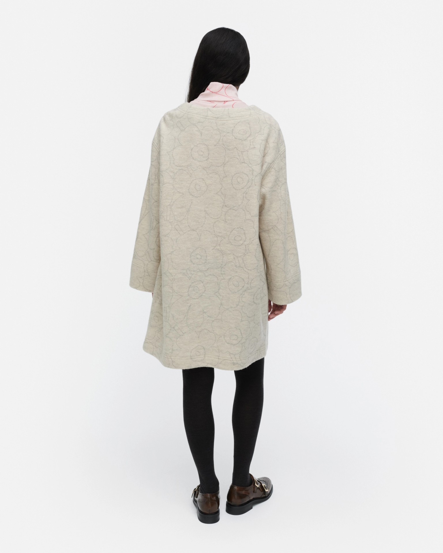 Neljäs Piirto Unikko, Wool dress, off white, grey,