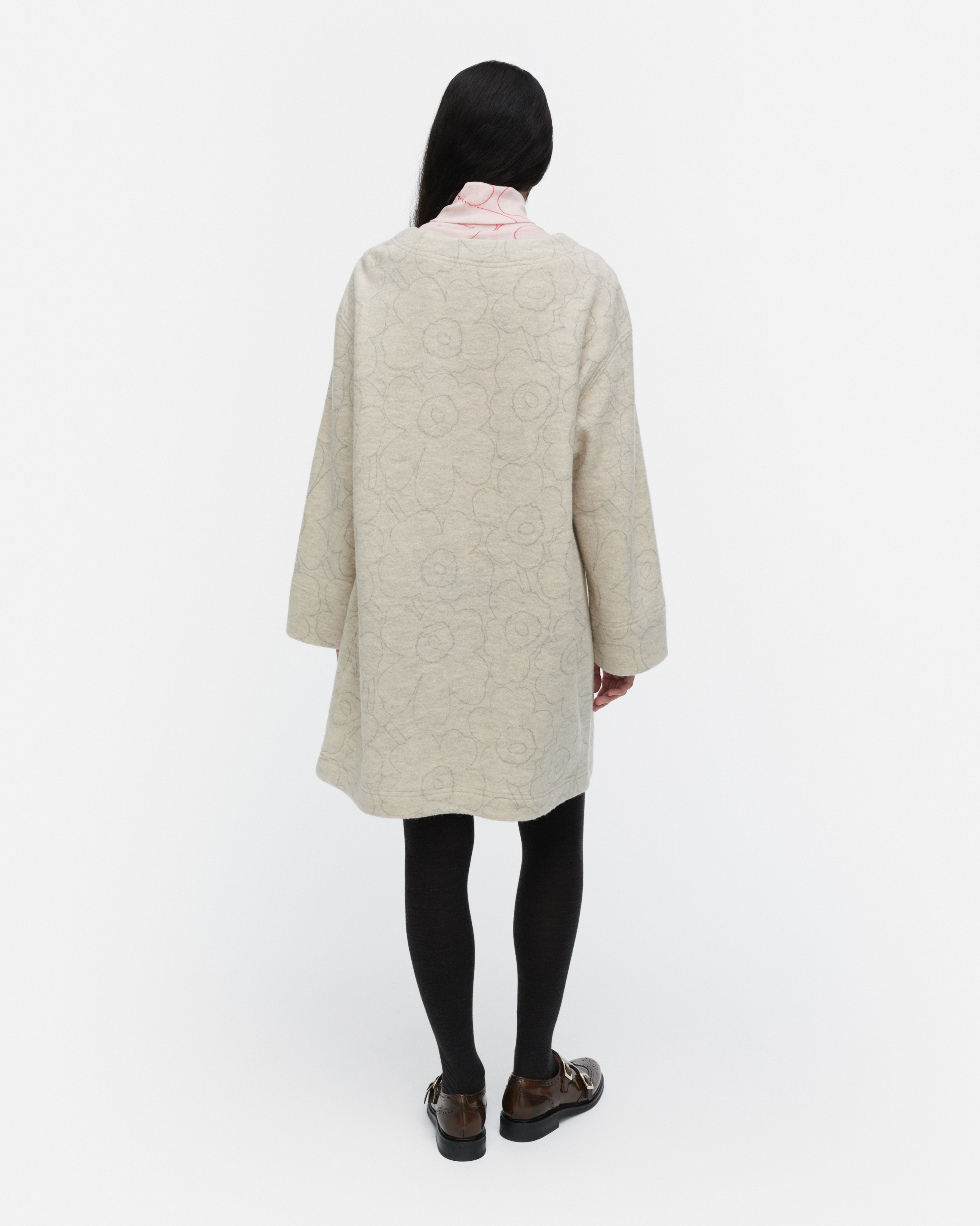 Neljäs Piirto Unikko, Wool dress, off white, grey,