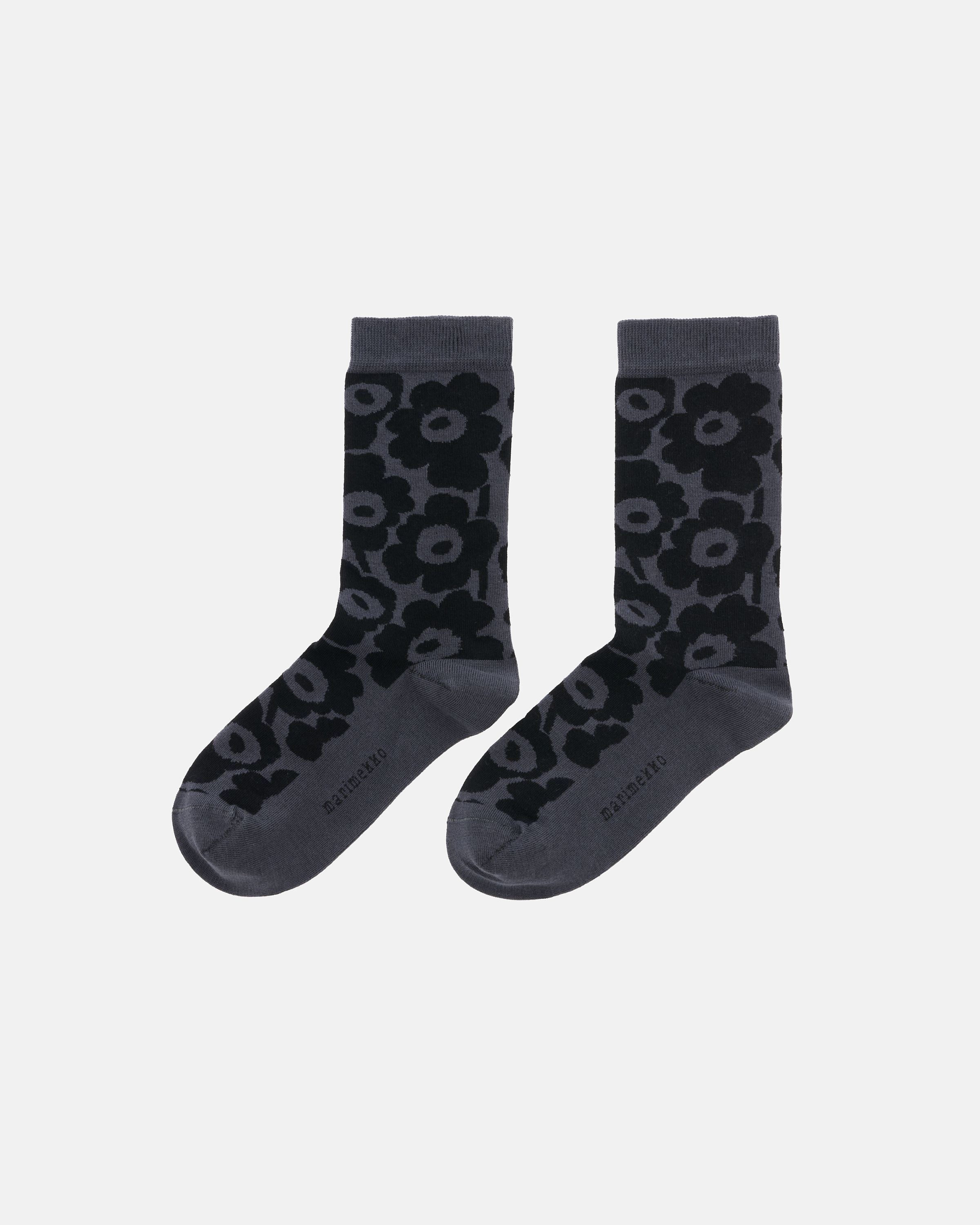ORAS UNIKKO WOOL SOCKS マリメッコ　ウール　靴下 Oras Unikko Wool socks grey, light grey | Marimekko