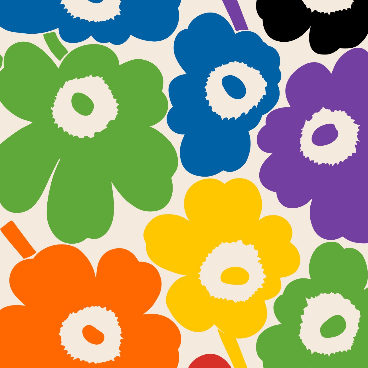 Unikko pattern in pride colors