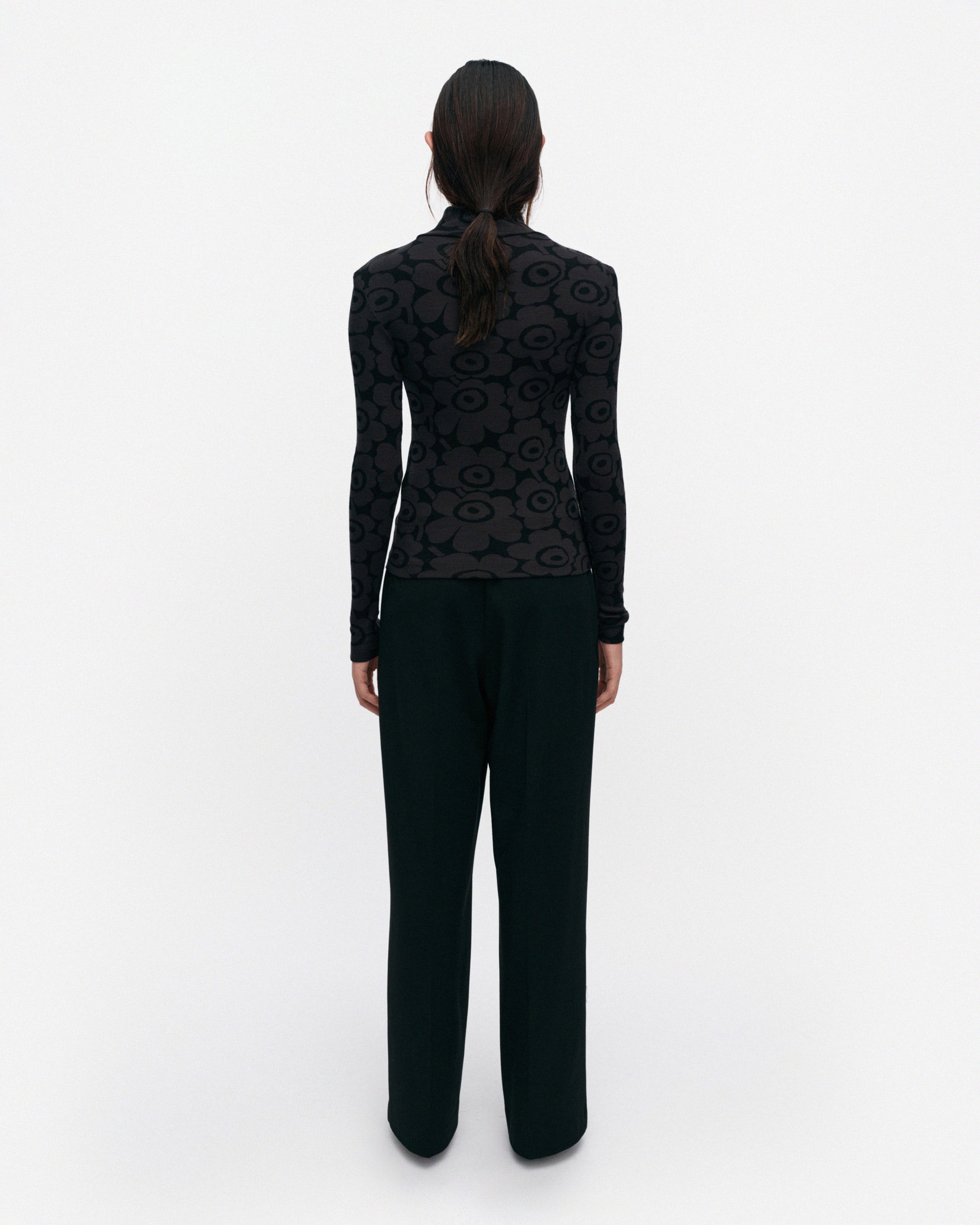 Vilpotus Unikko, Turtleneck shirt, black, dark grey,