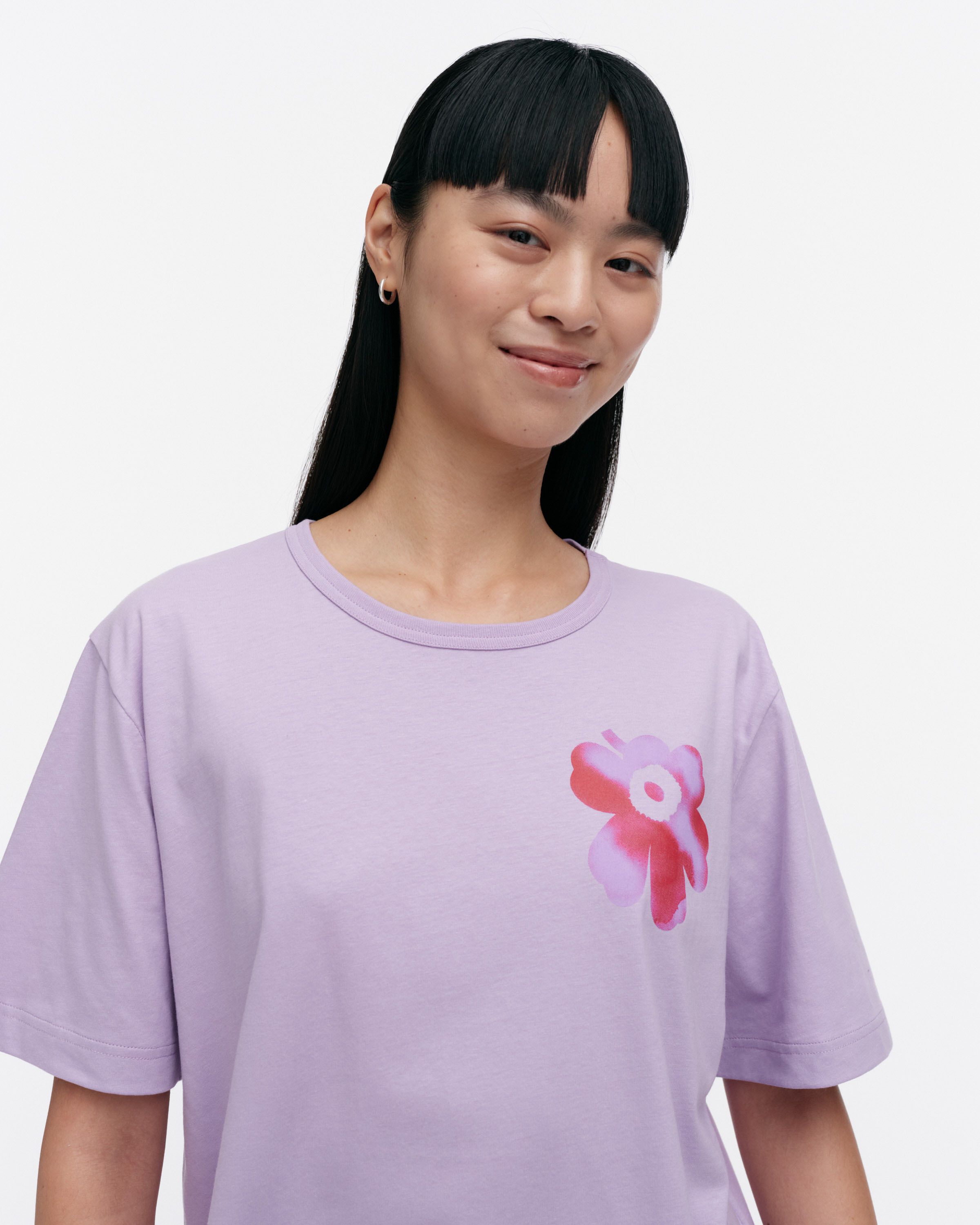 Vihne Unikko Placement Kioski t-shirt lilac, red | Marimekko