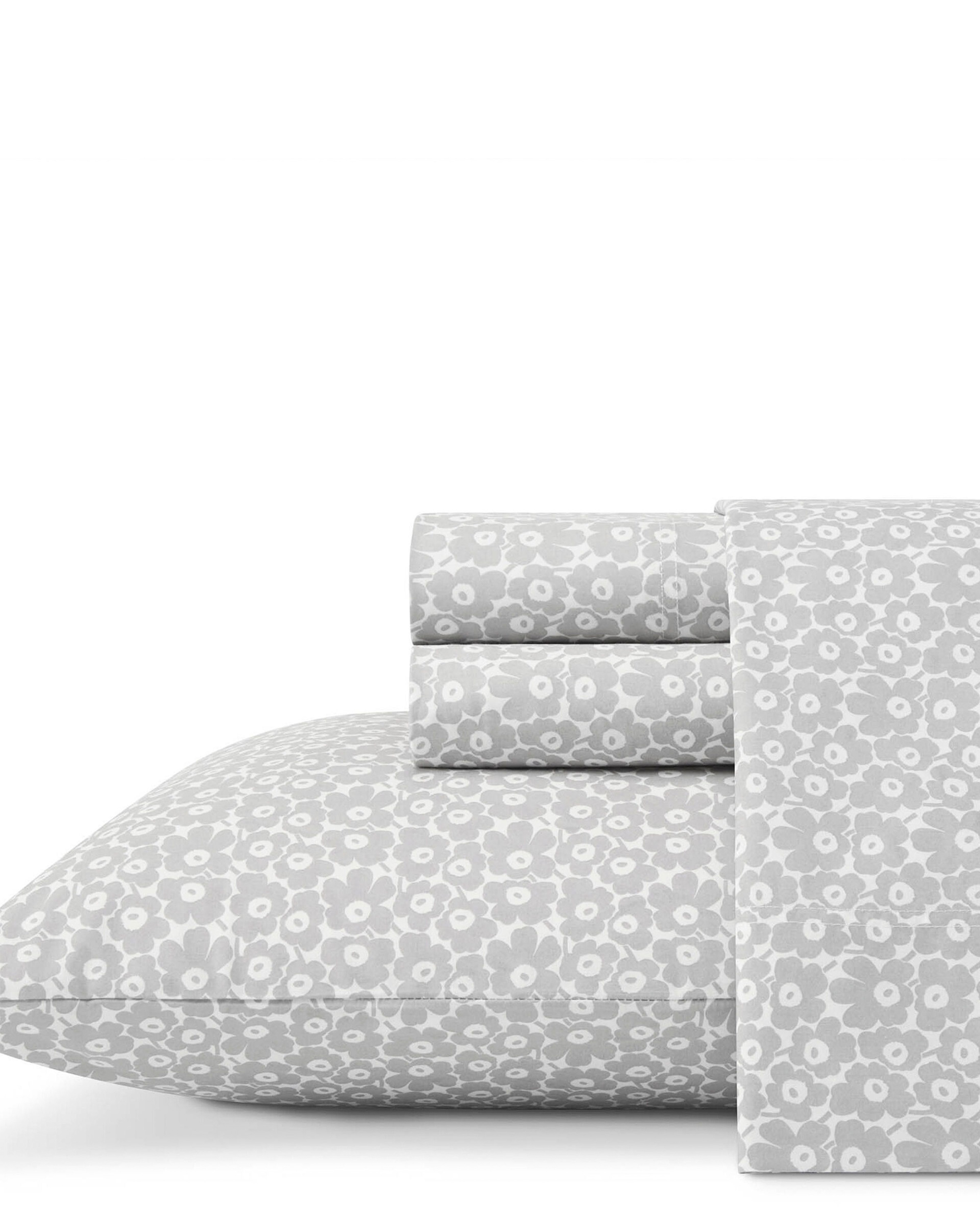 Pikkuinen Unikko Queen, Sheet set, white,grey,