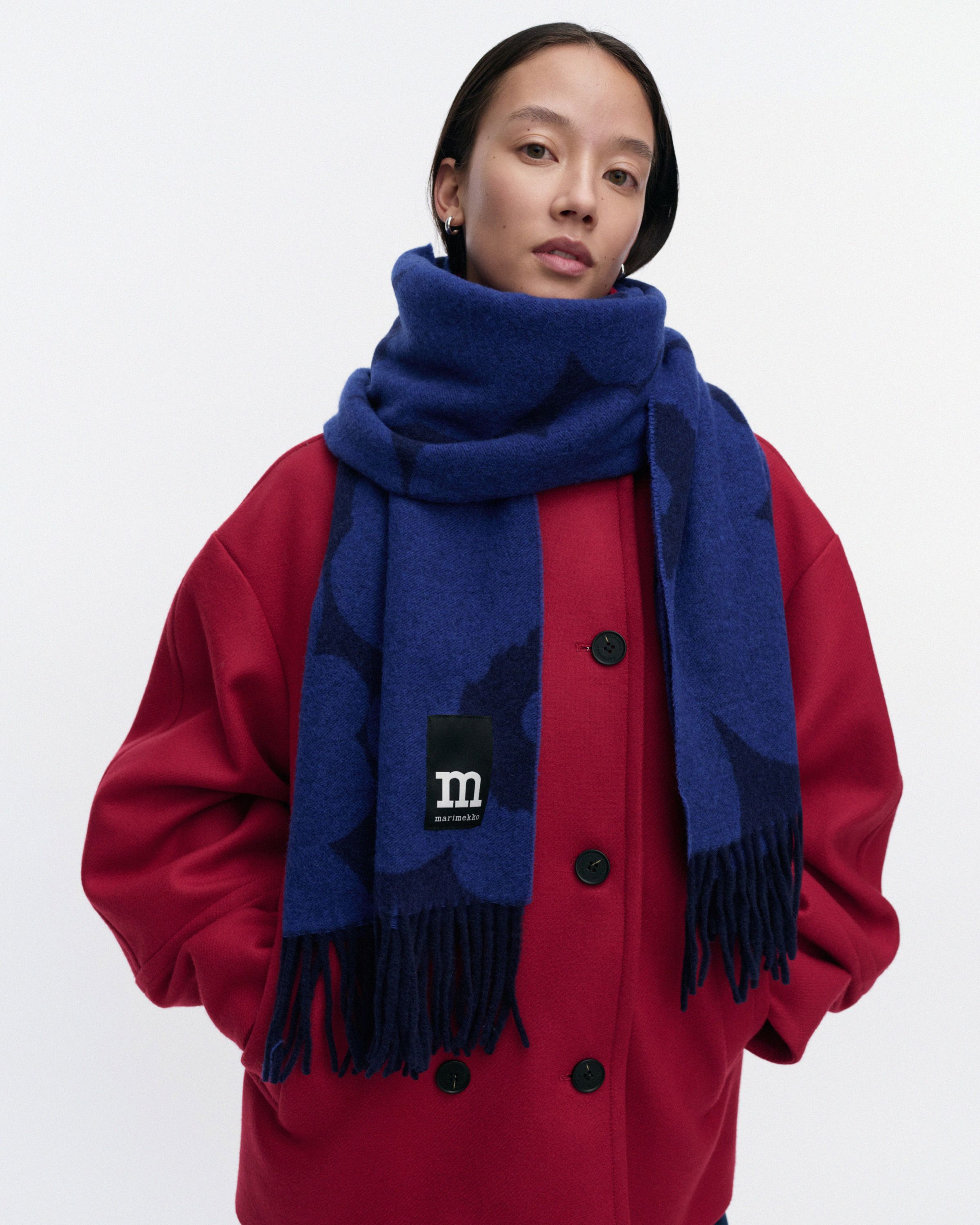 Identtinen Unikko Scarf blue, dark blue | Marimekko