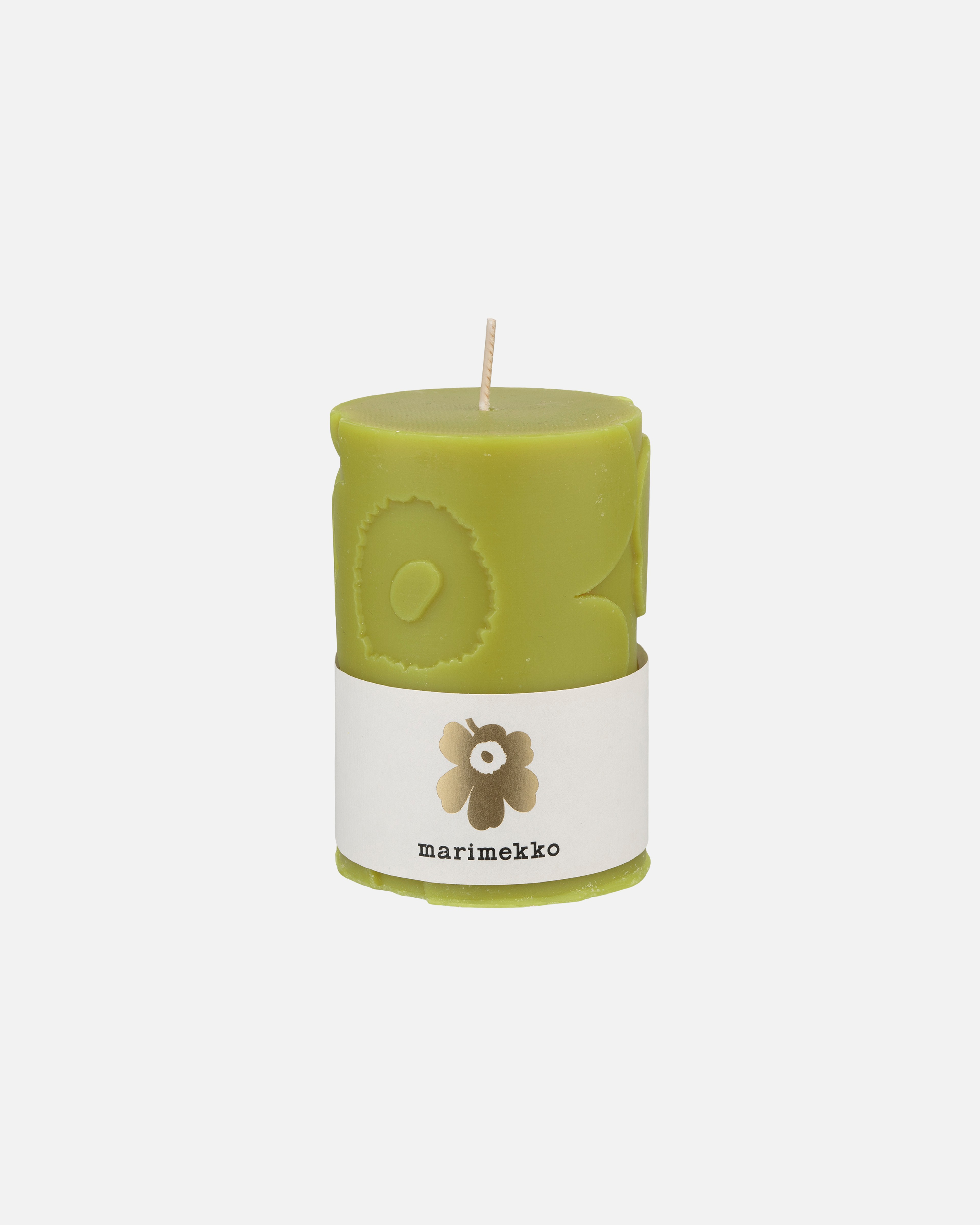 Unikko candle, Candle 10 cm, olive green,
