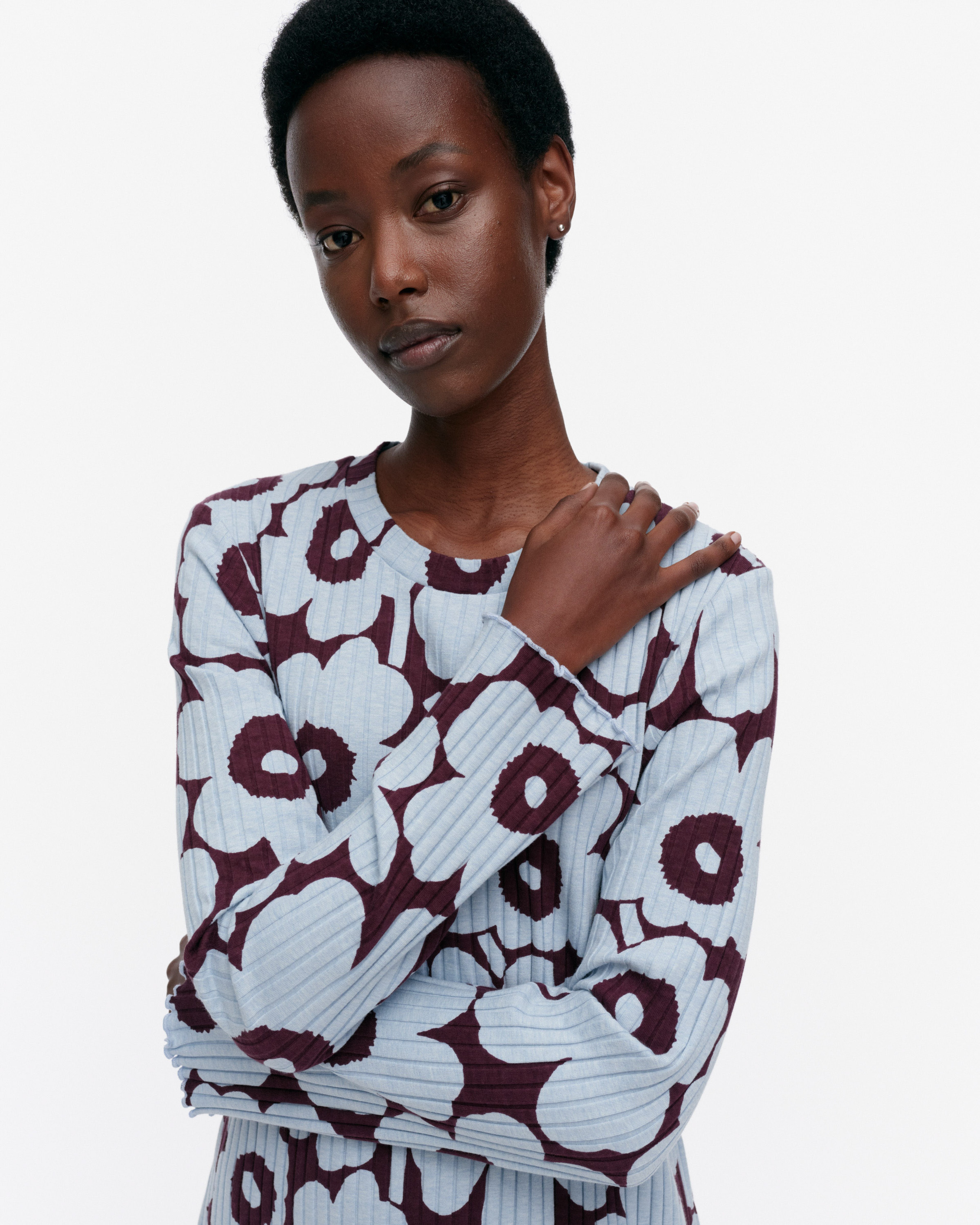 Rulla Unikko, Dress, light blue, wine red,