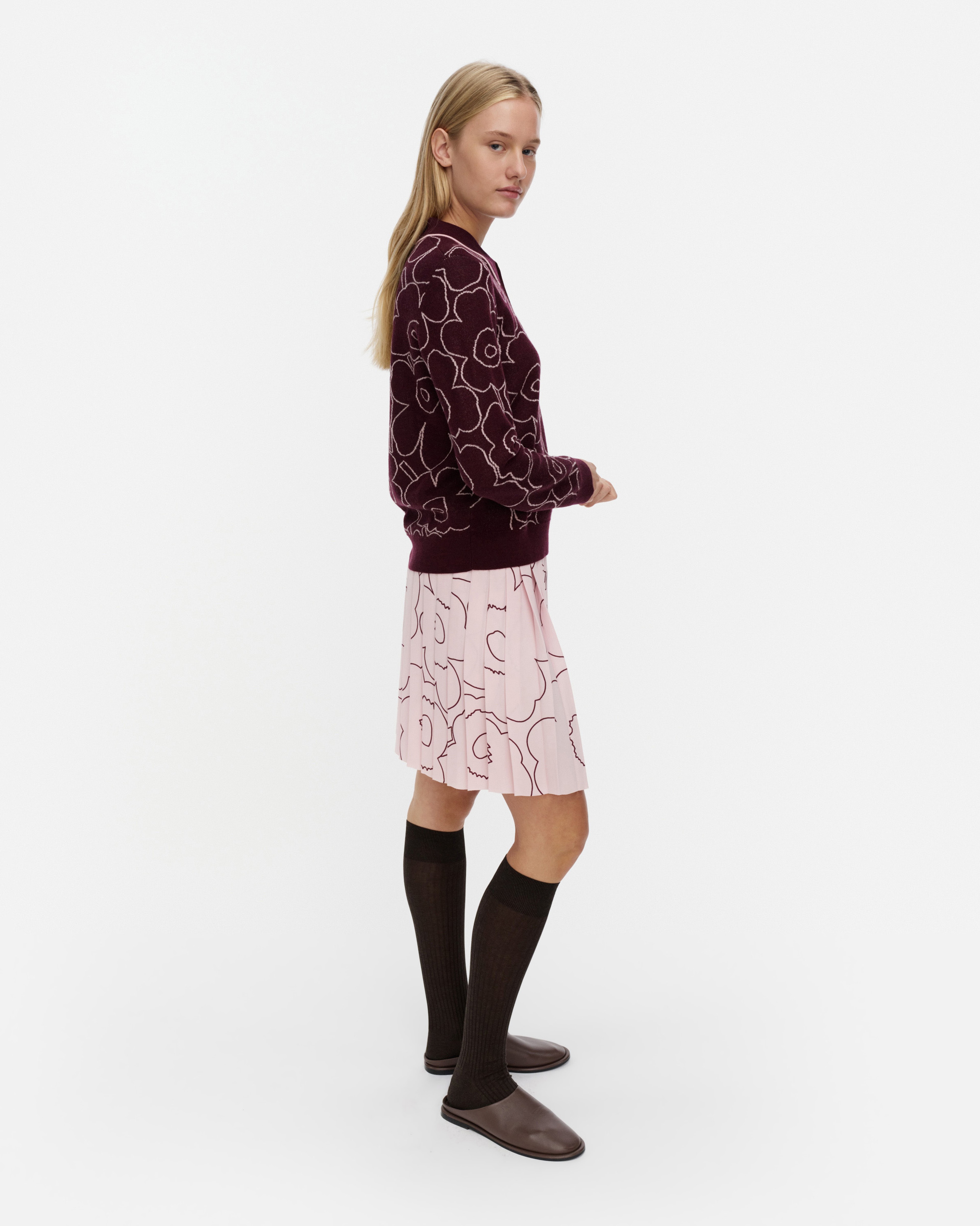 Hahmotelma Piirto Unikko, Skirt, light pink, wine red,