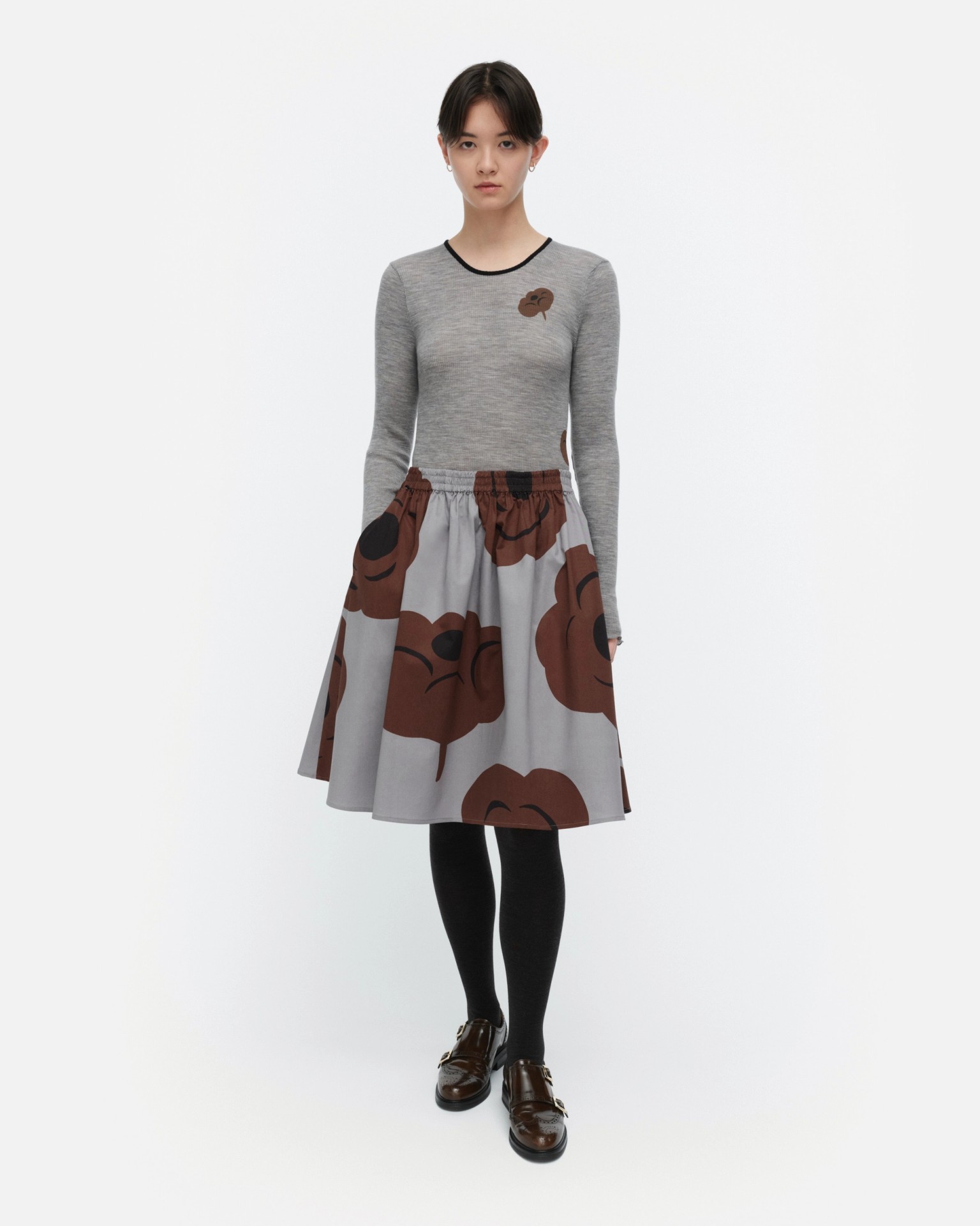 Poiminnot Tumma, Skirt, grey, brown, black,