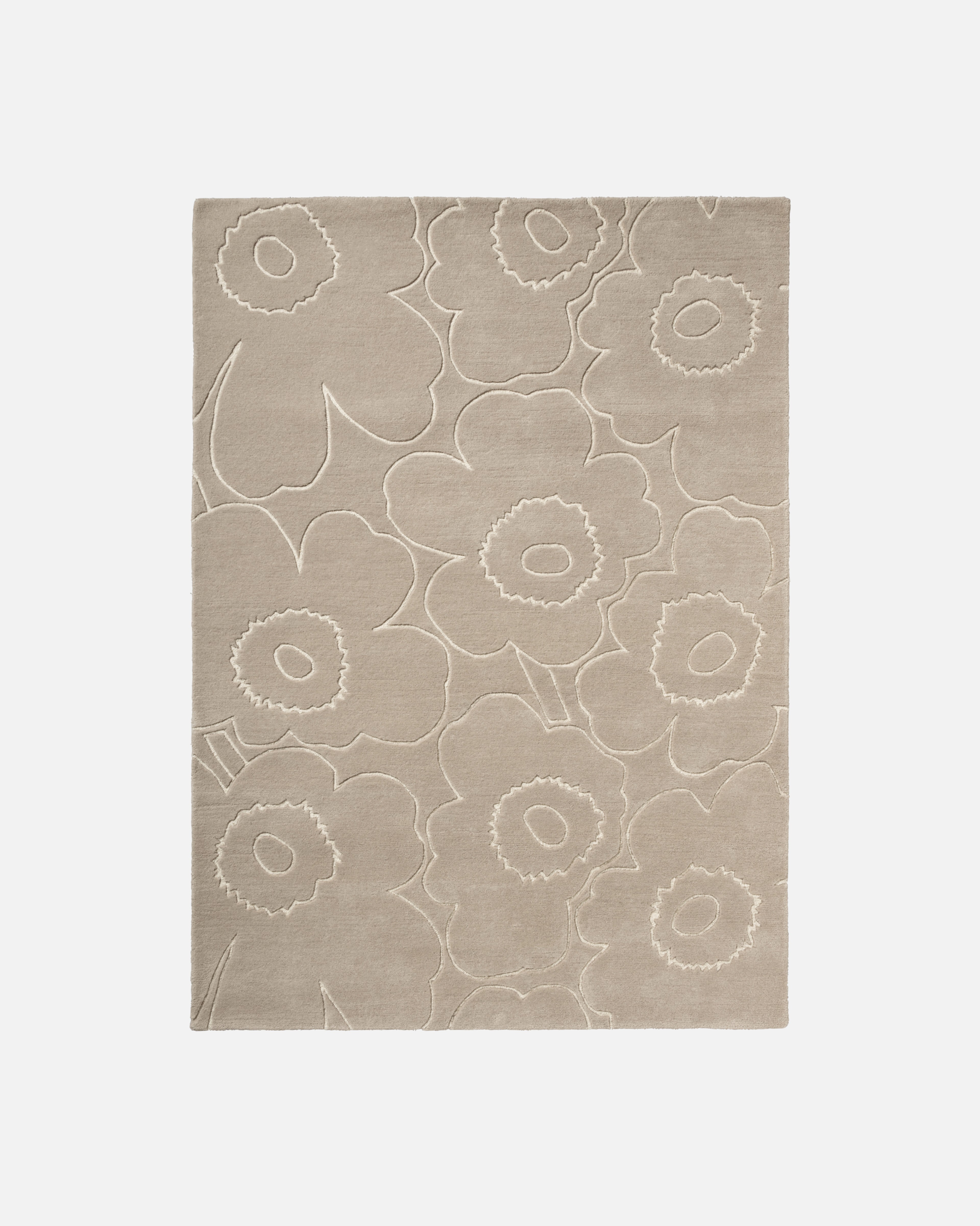 Piirto Unikko, Rug 170 x 240 cm, greige, off white,