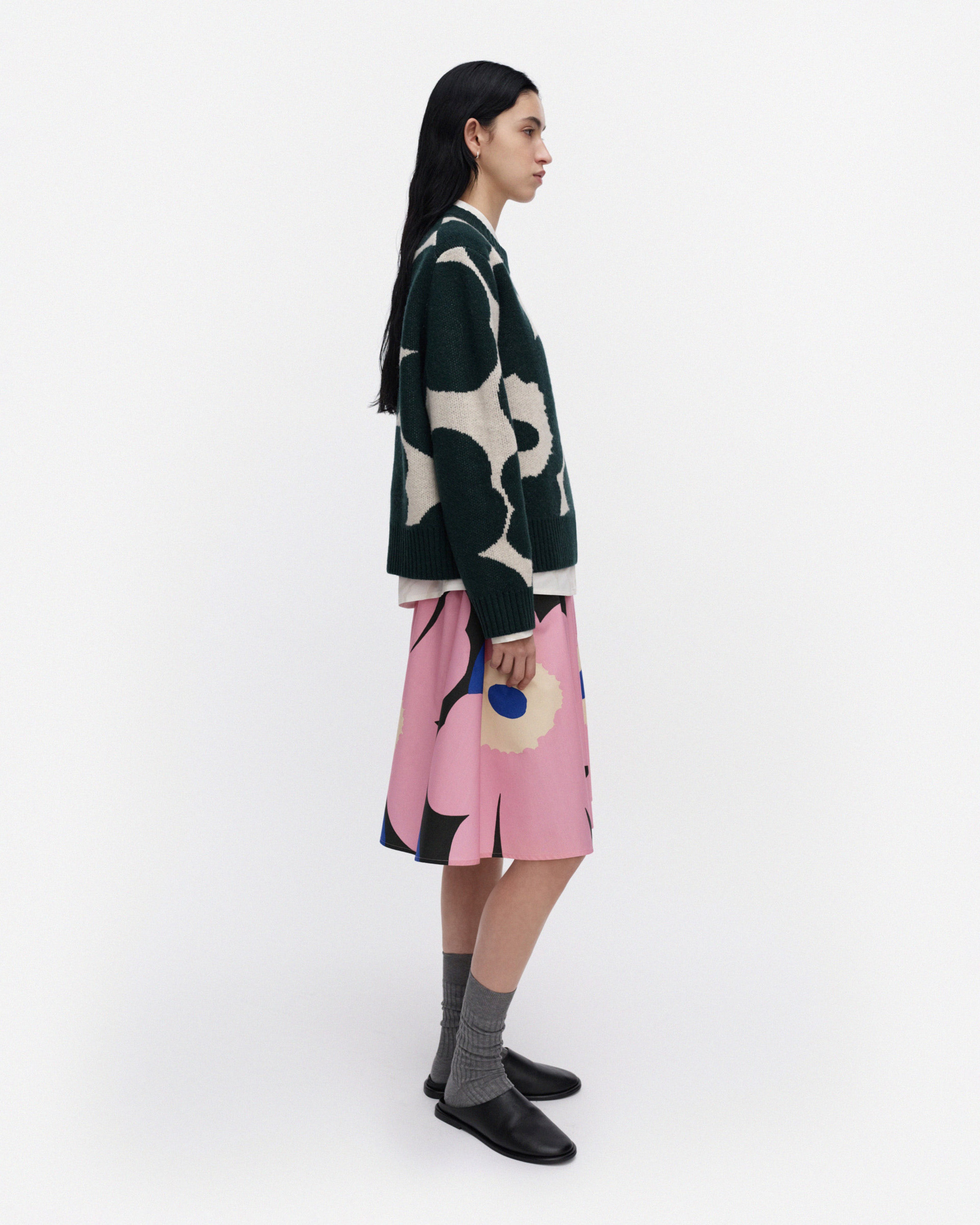 RWS Virtaus Unikko, Knitted pullover, dark green, off white,