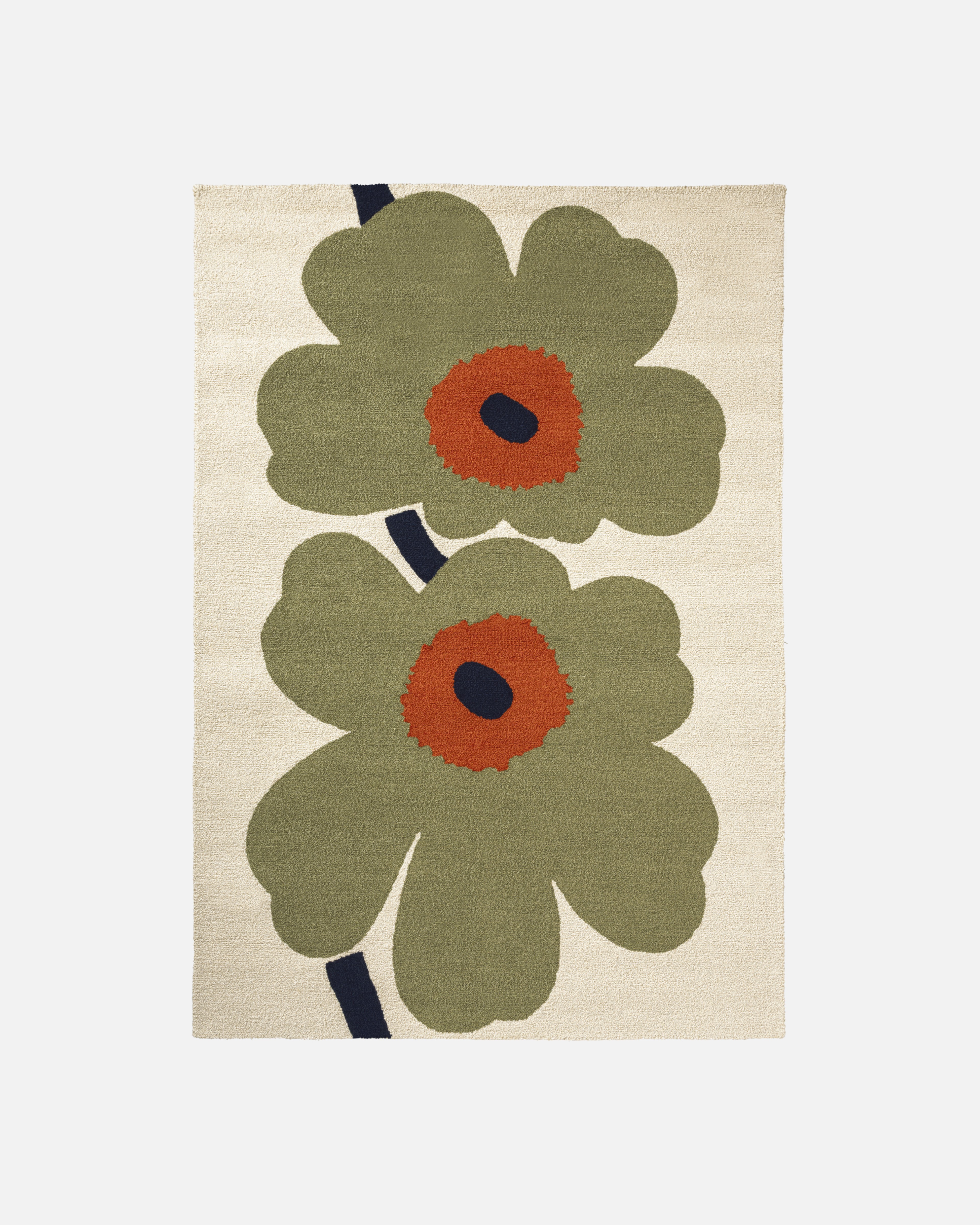 Unikko Outdoor, Rug 160 x 230 cm, white, sage, orange, dk.blue,