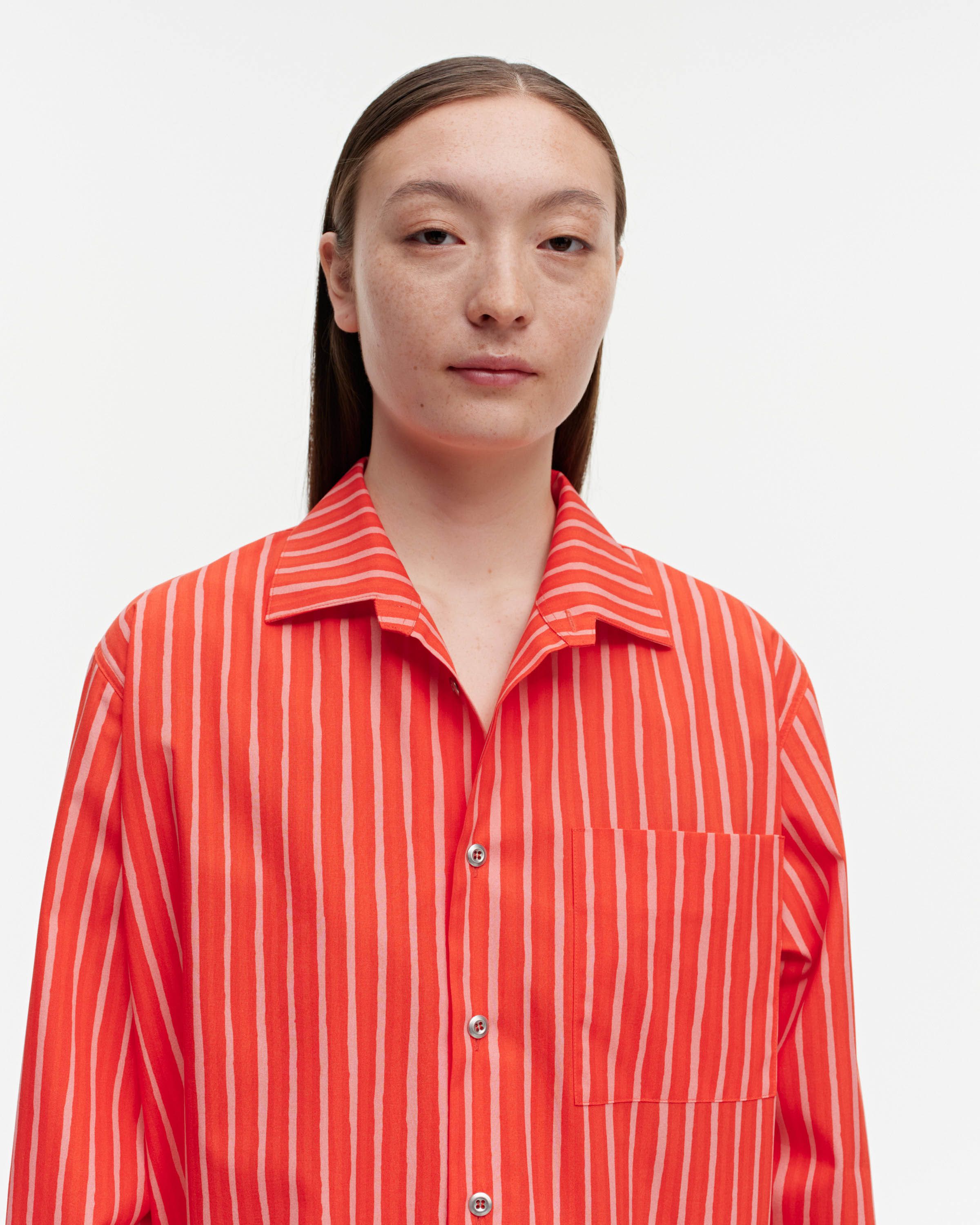 Hot Marimekko Jokapoika Striped Button Up Shirt.