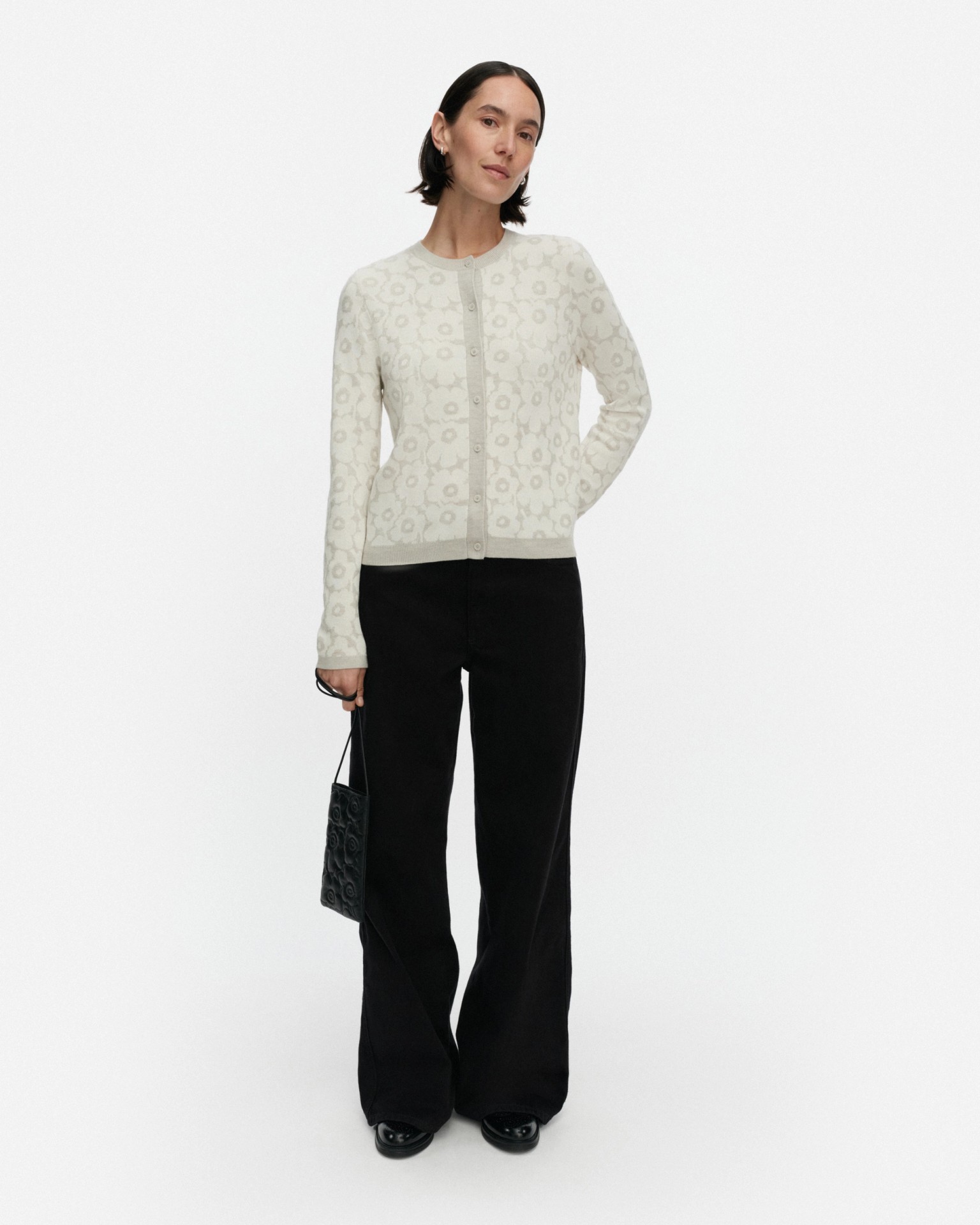Arvaus Unikko, Knit cardigan, off-white, light grey,