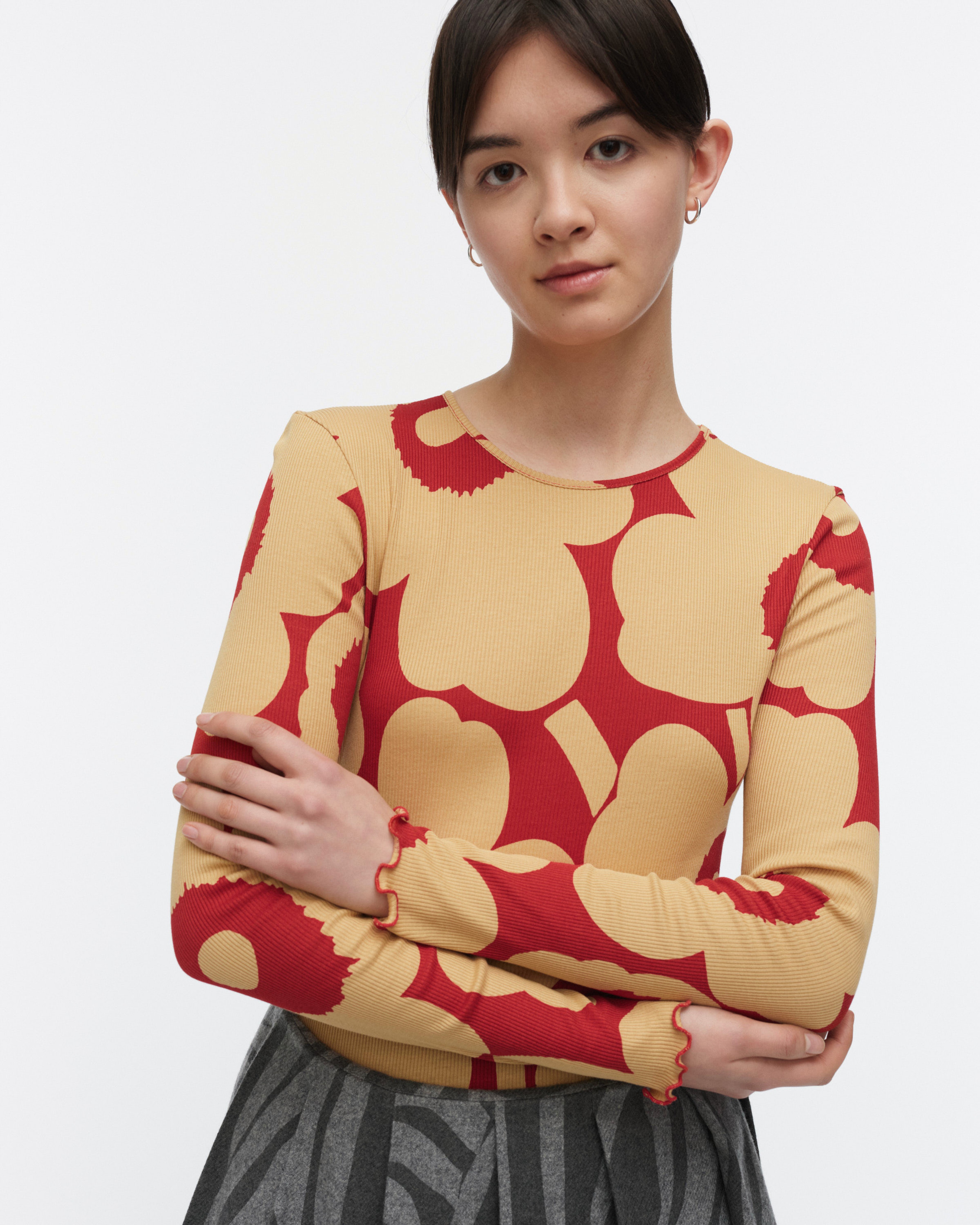 Floraali Unikko, Jersey shirt, brown, red,