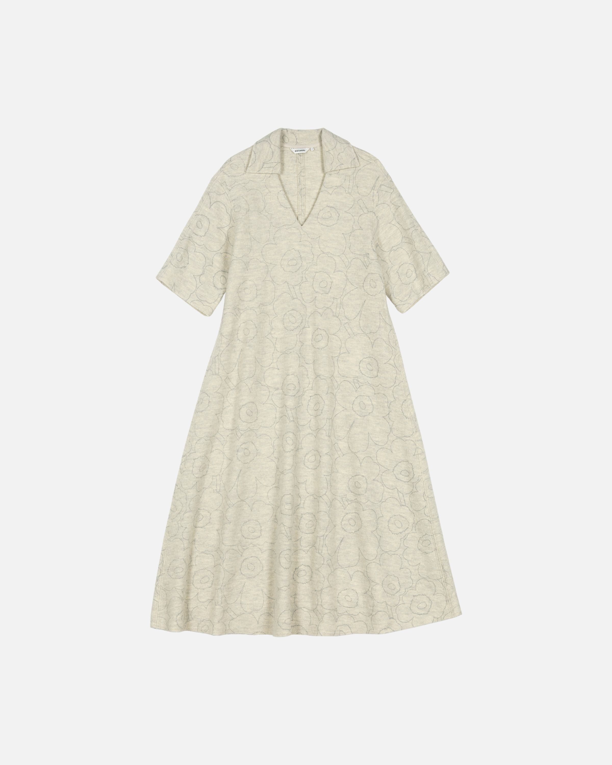 Nietos Piirto Unikko Wool dress off white, grey | Marimekko