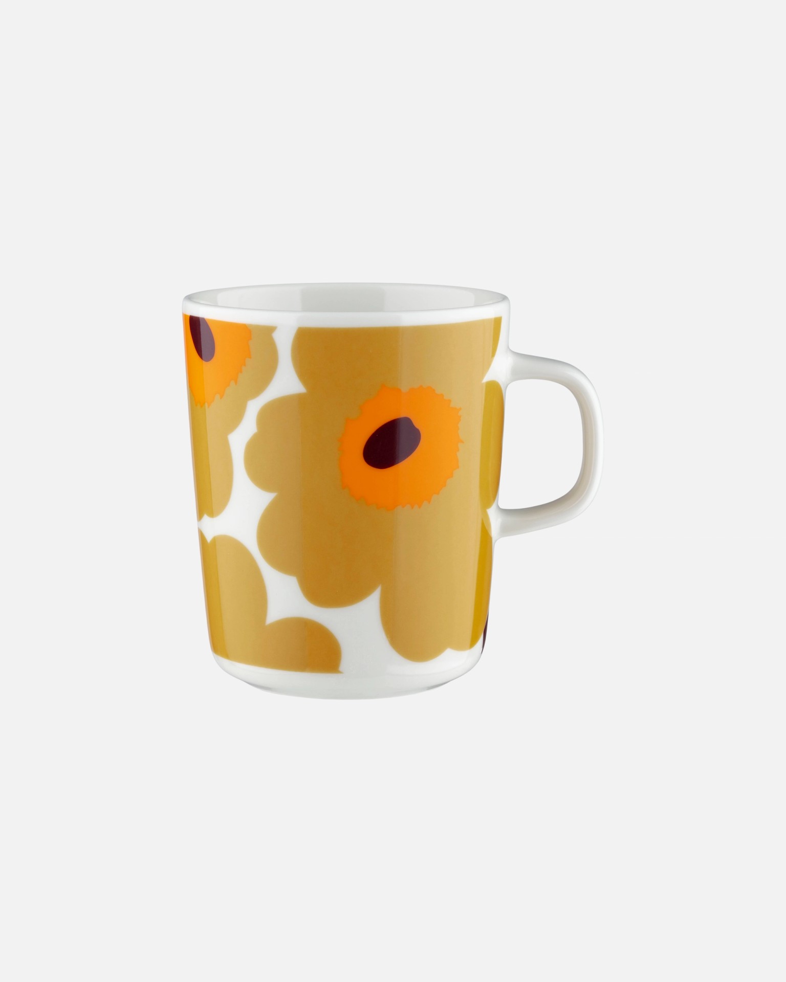 Oiva / Unikko, Mug, white, caramel, warm orange,