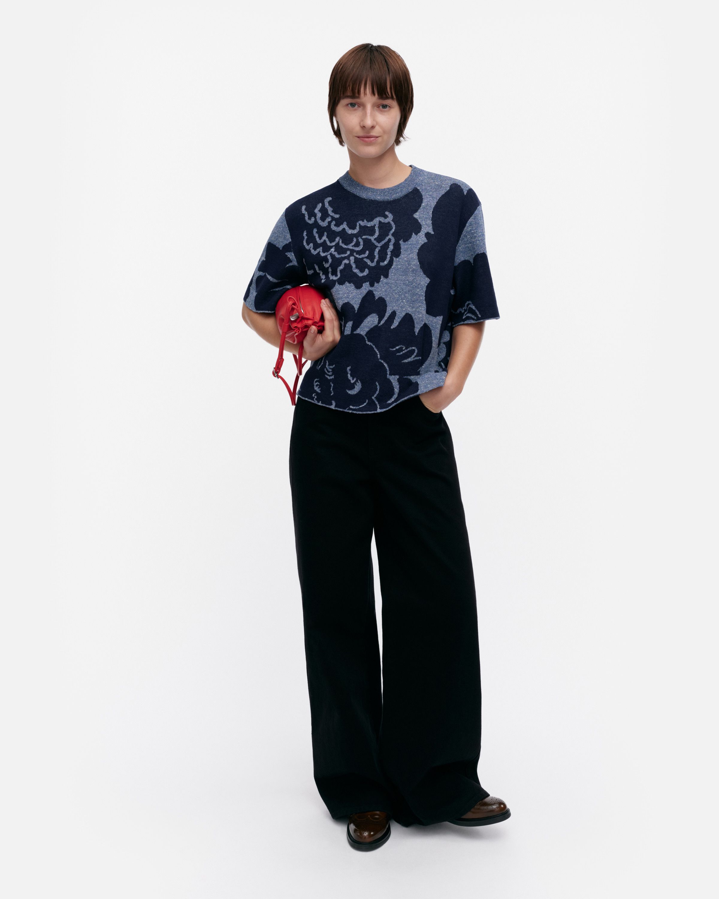 marimekko - Suloinen Pioni ニット Tシャツ Suloinen Pioni Knitted shirt | Marimekko