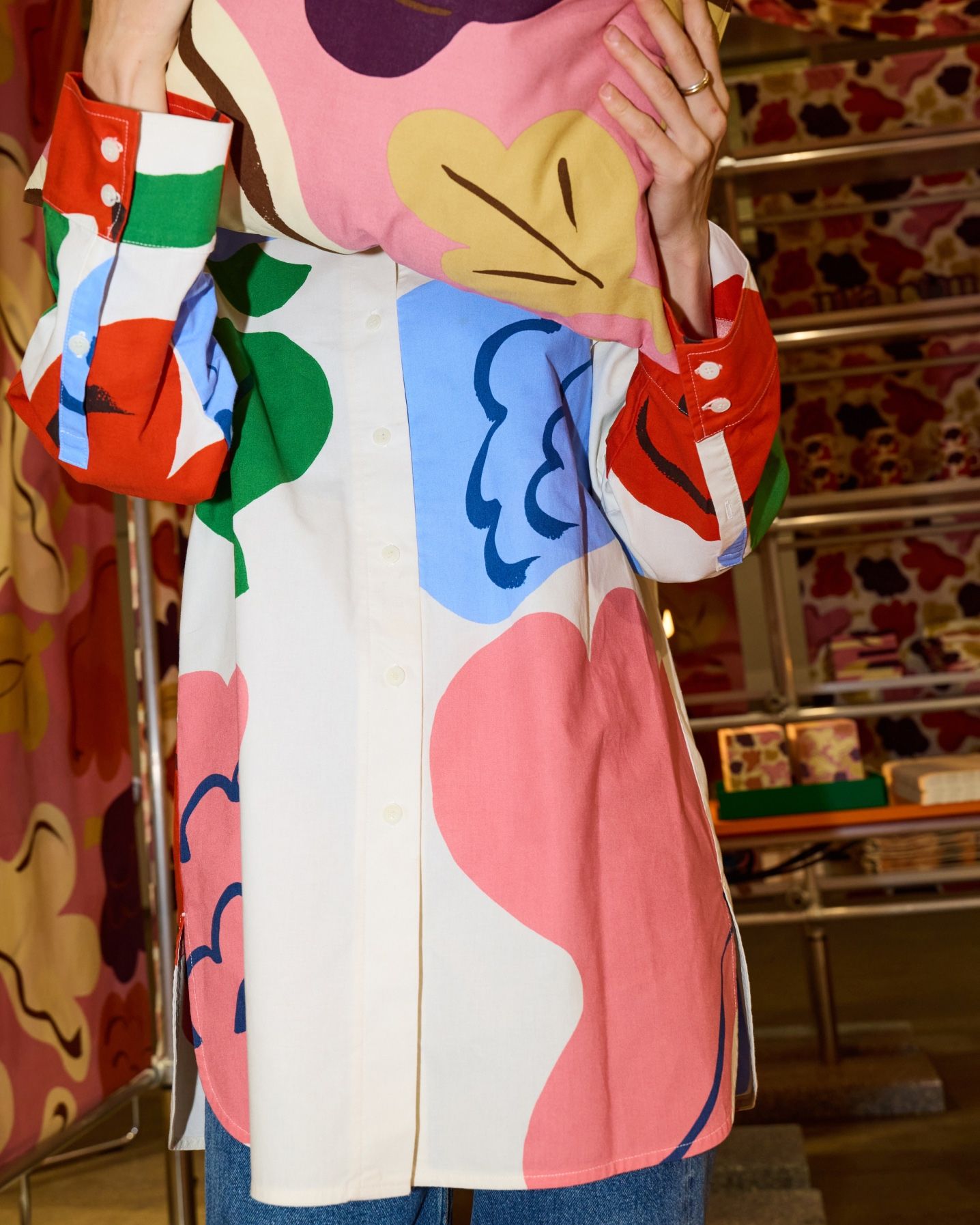 Marimekko's Habitare installation with Kukasta kukkaan pattern products.