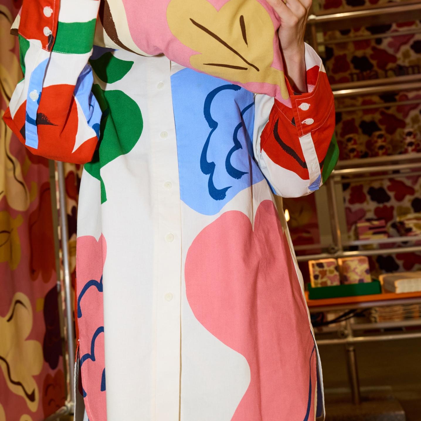 Marimekko's Habitare installation with Kukasta kukkaan pattern products.