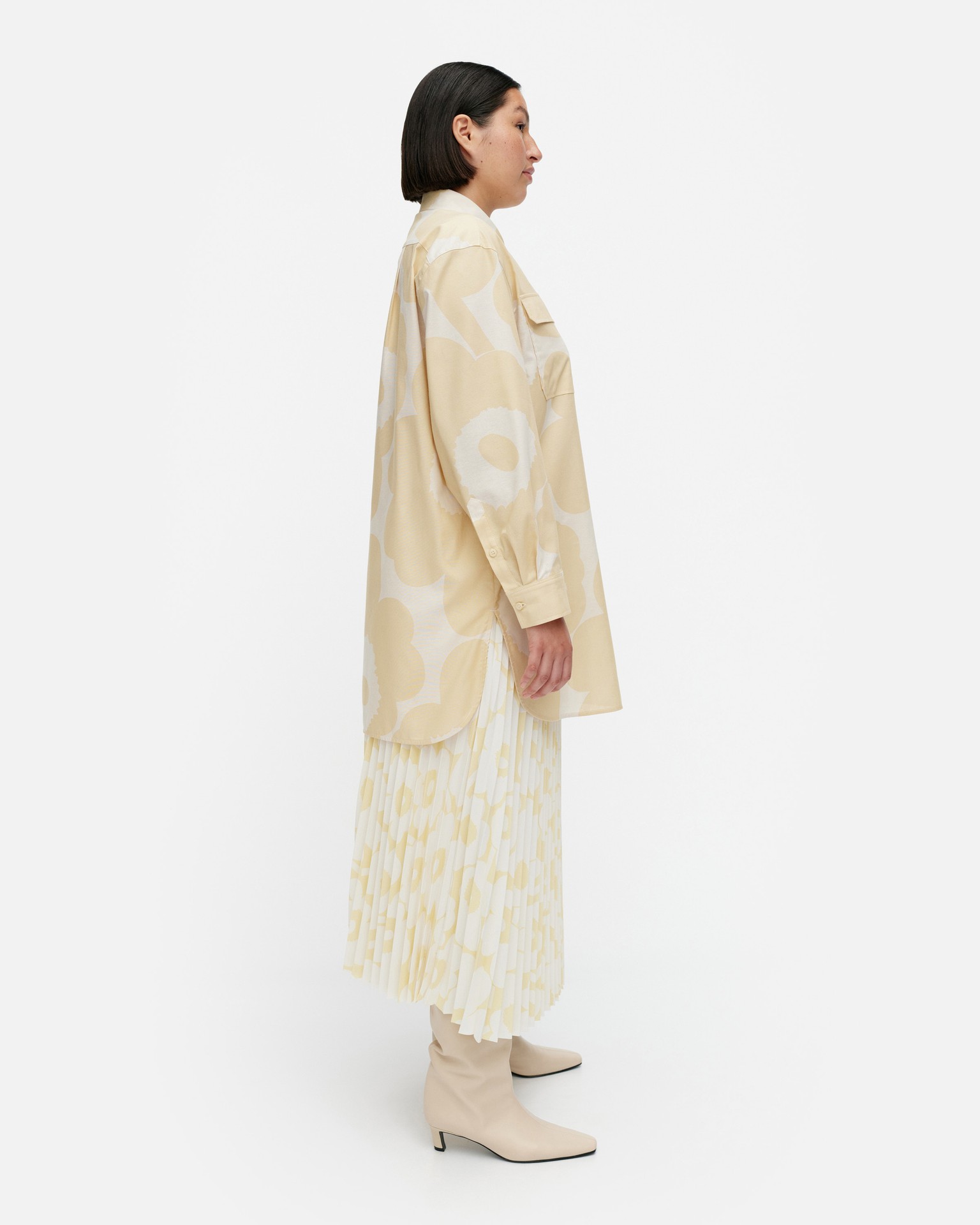 Mystiikka Unikko, Cotton shirt, light yellow, beige,