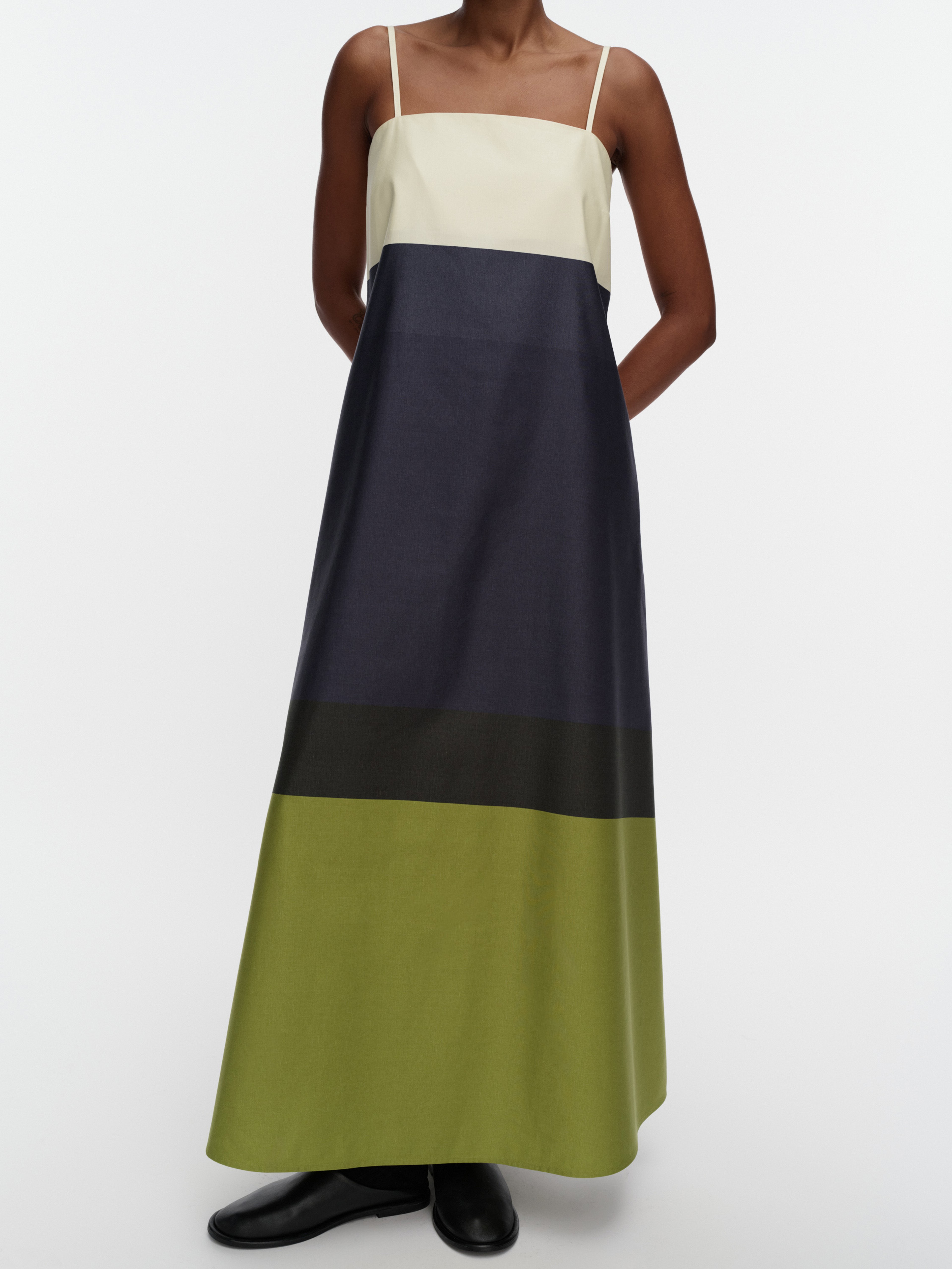 Symmetria Hennika, Dress, light yellow, dark blue, green,