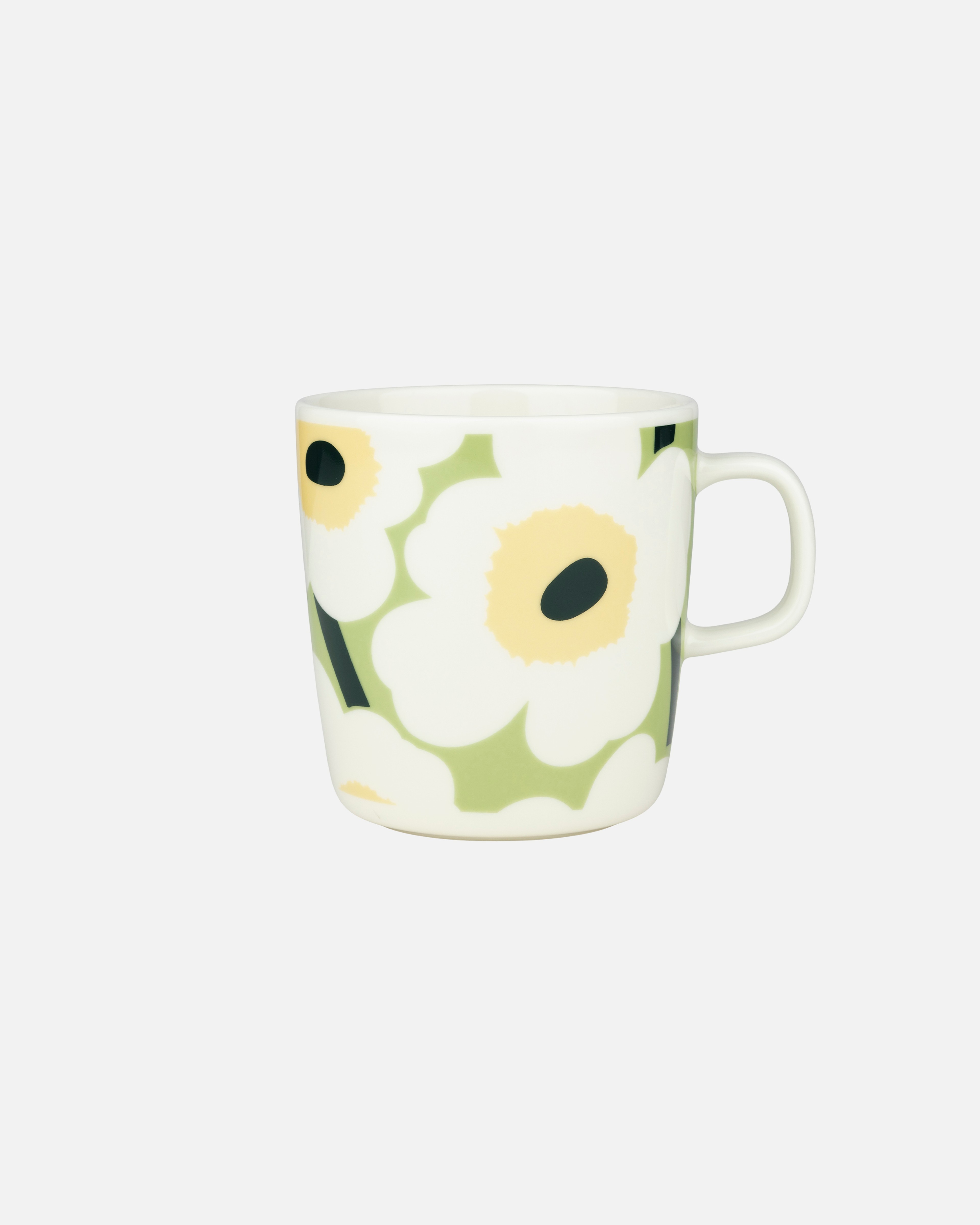 Oiva / Unikko, Mug 4 dl, white, pear, melon, dk.green,