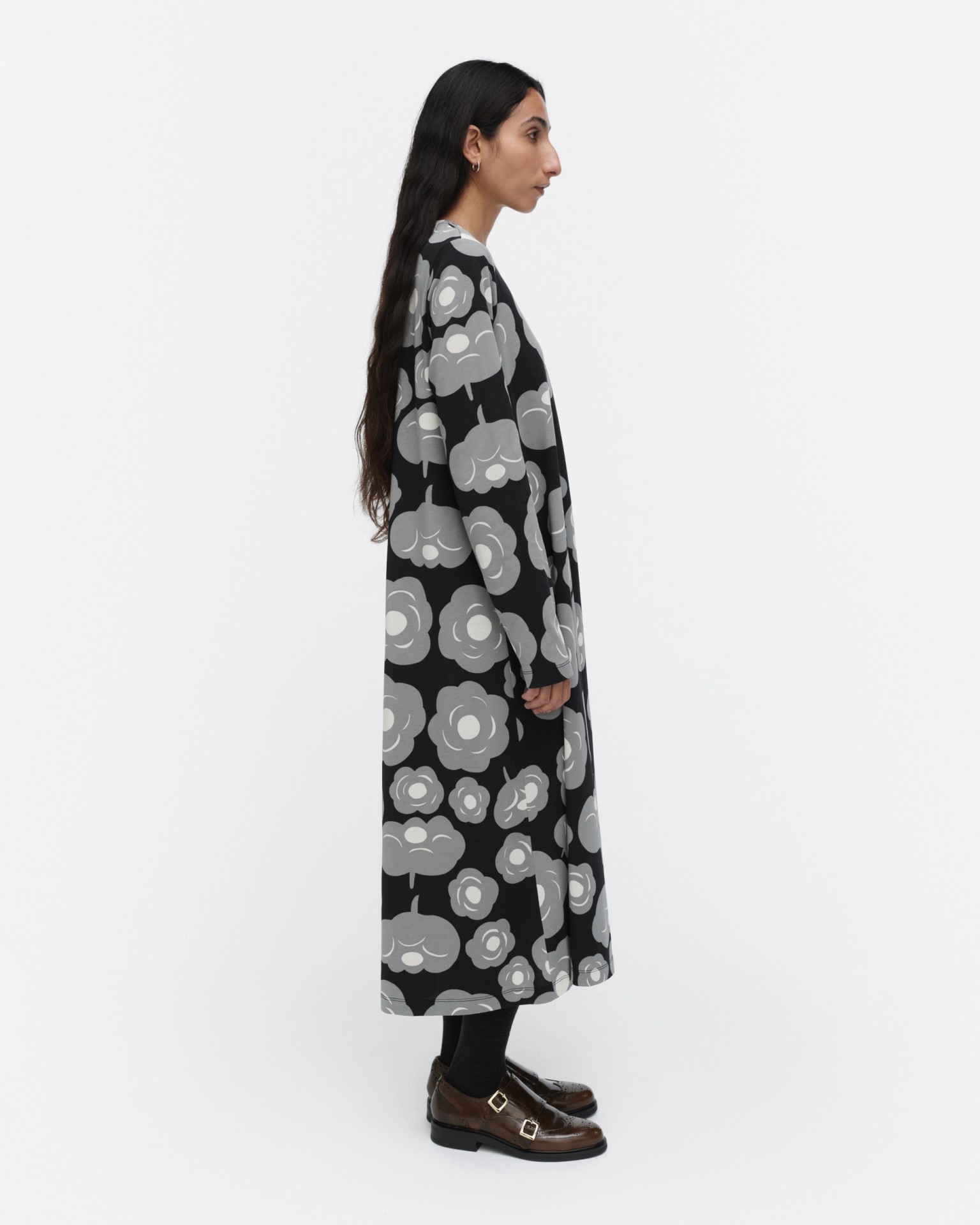 Lehtokielo Tumma, Jersey dress, black, grey, off white,