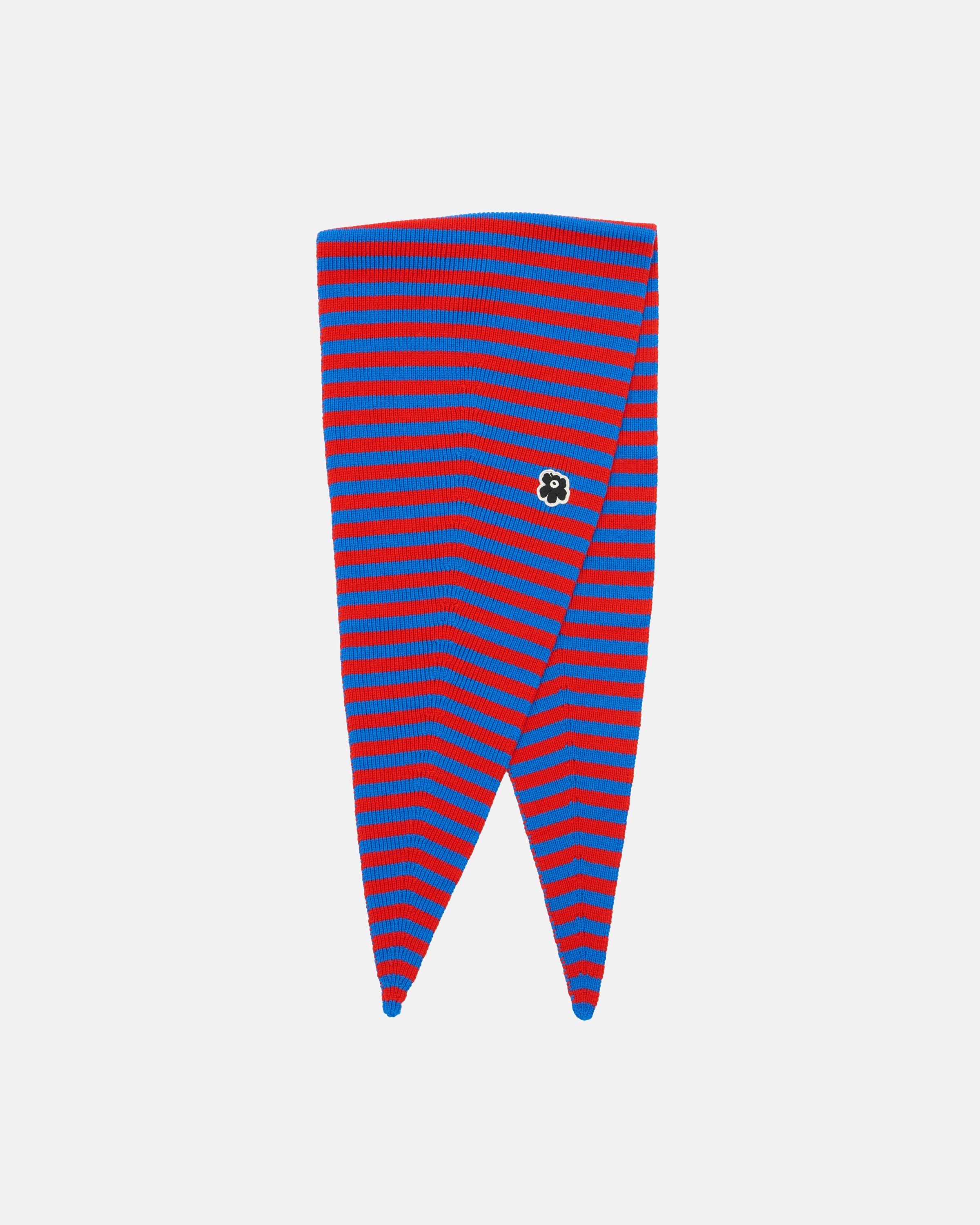 Banneri Tasaraita Kioski scarf red, blue | Marimekko