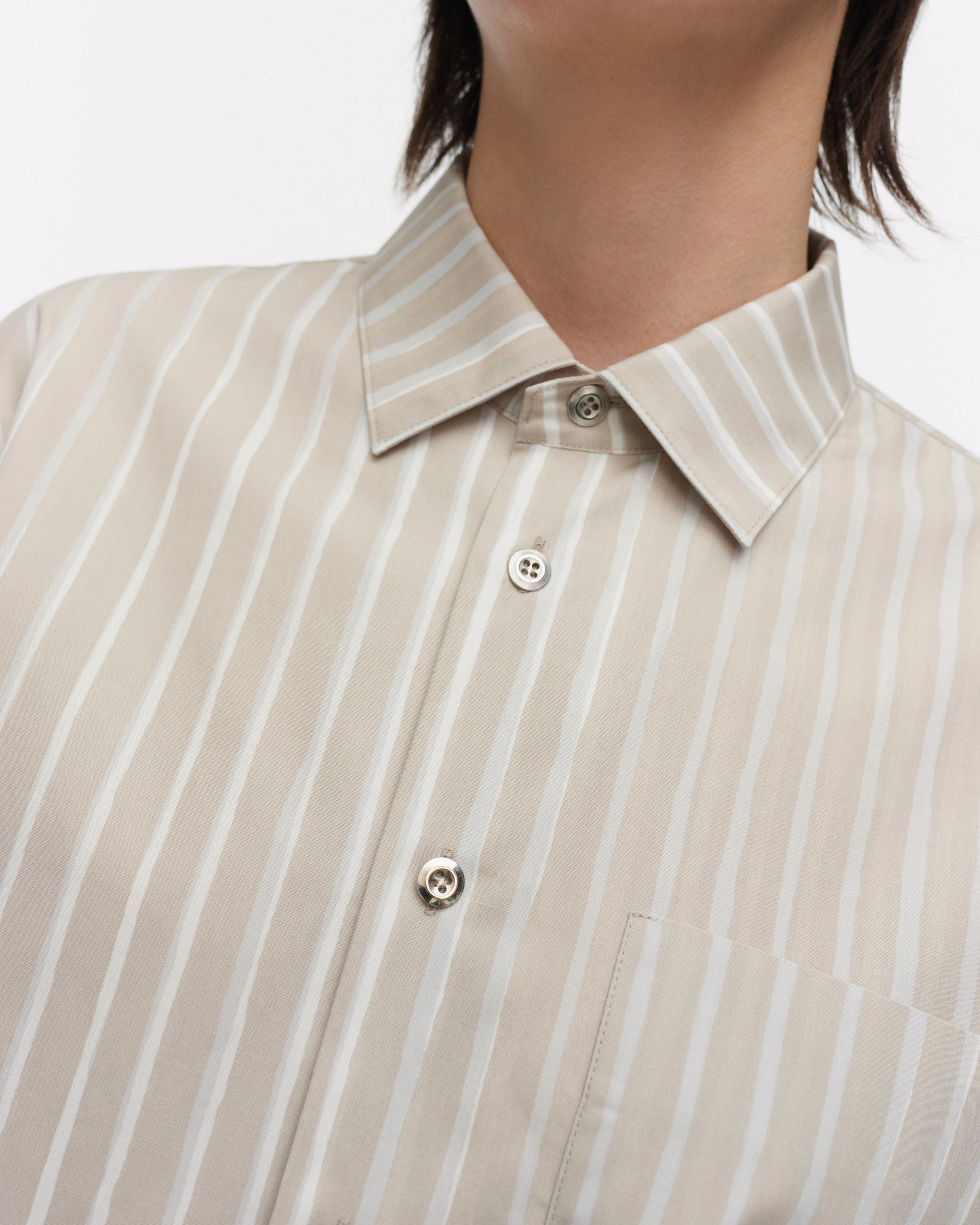 Jokapoika, Kioski cotton shirt, light grey, beige, white,