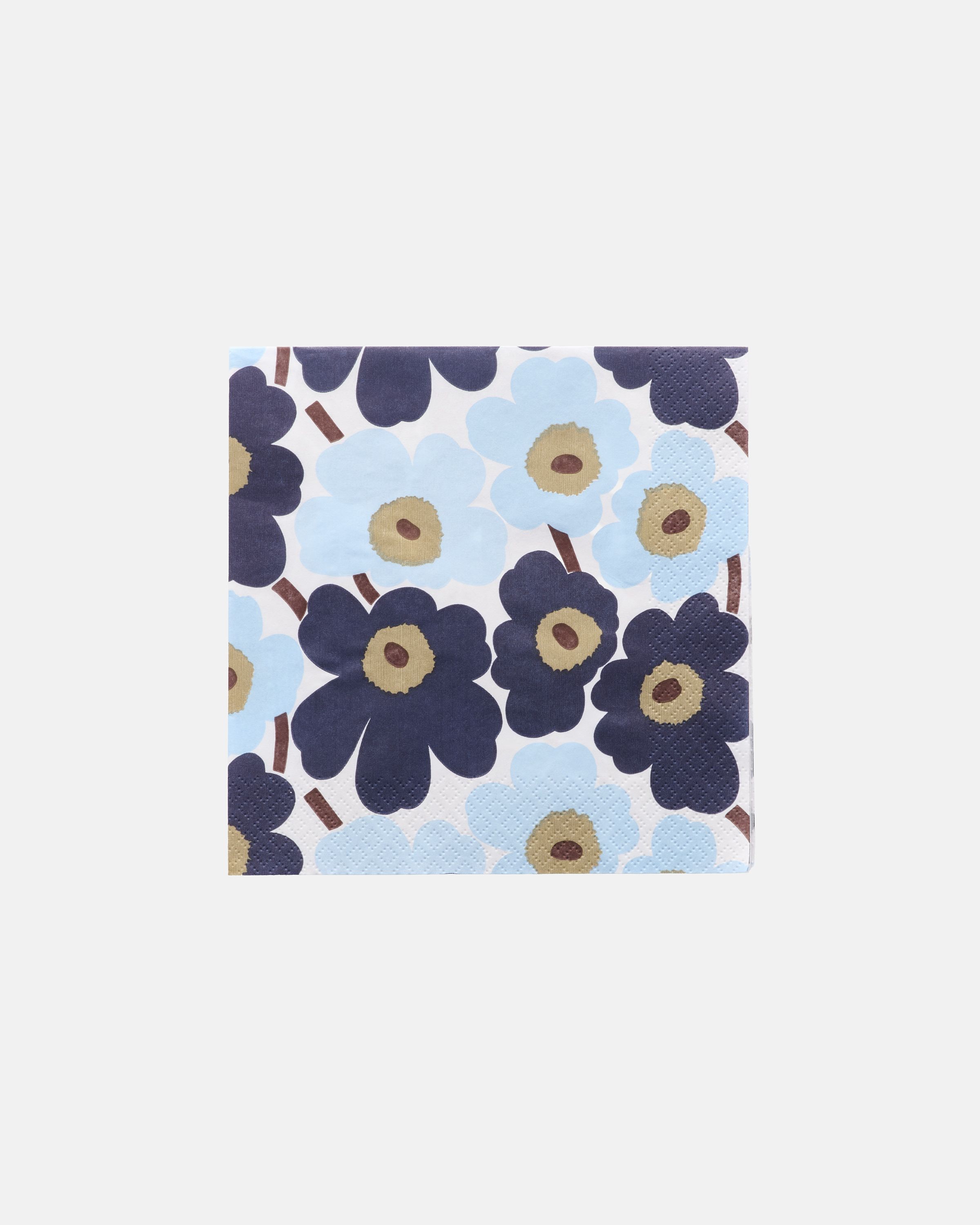 Mini Unikko Paper napkin 33x33 cm white,blueb.,cold blue,d.brown
