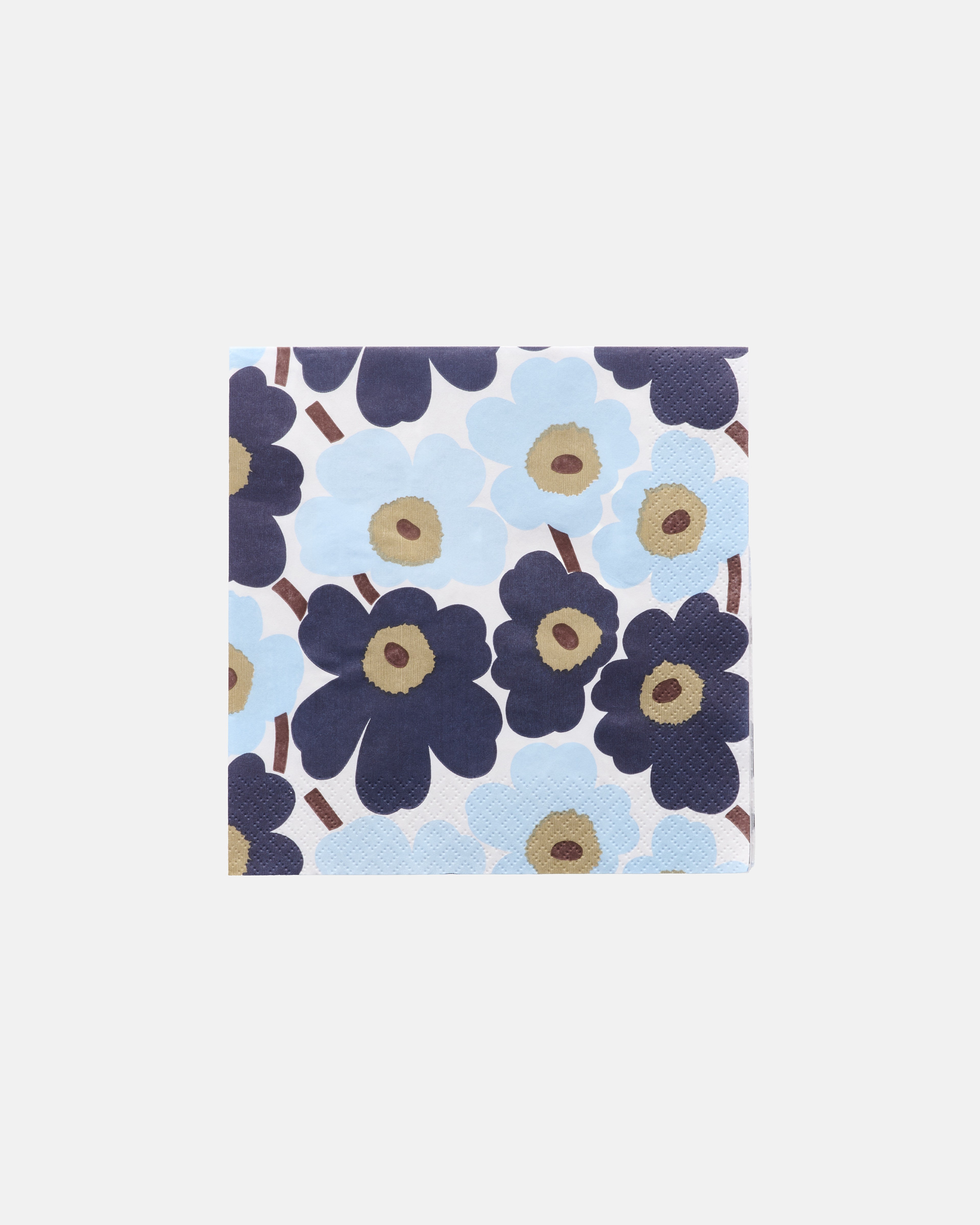 Mini Unikko, Paperilautasliina 33x33 cm, valk.,mustikka,kyl.sin.,t.rusk,