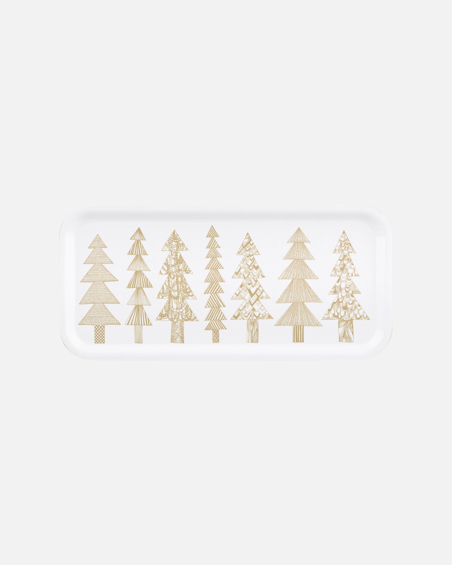 Kuusikossa, Tray 15x32cm, beige/white,