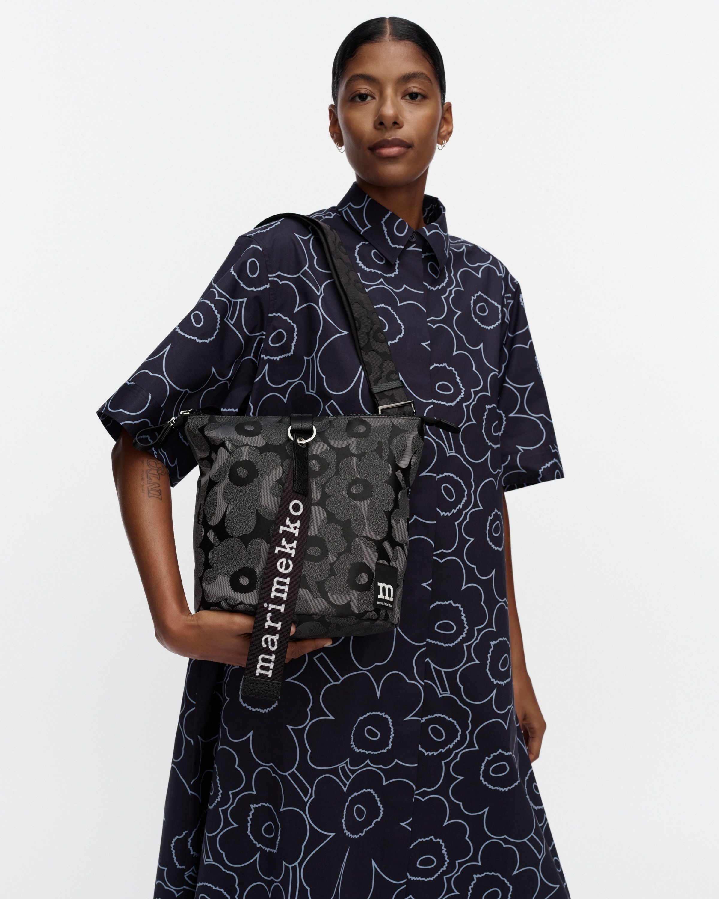 Carry All Unikko Bag grey, dark grey | Marimekko
