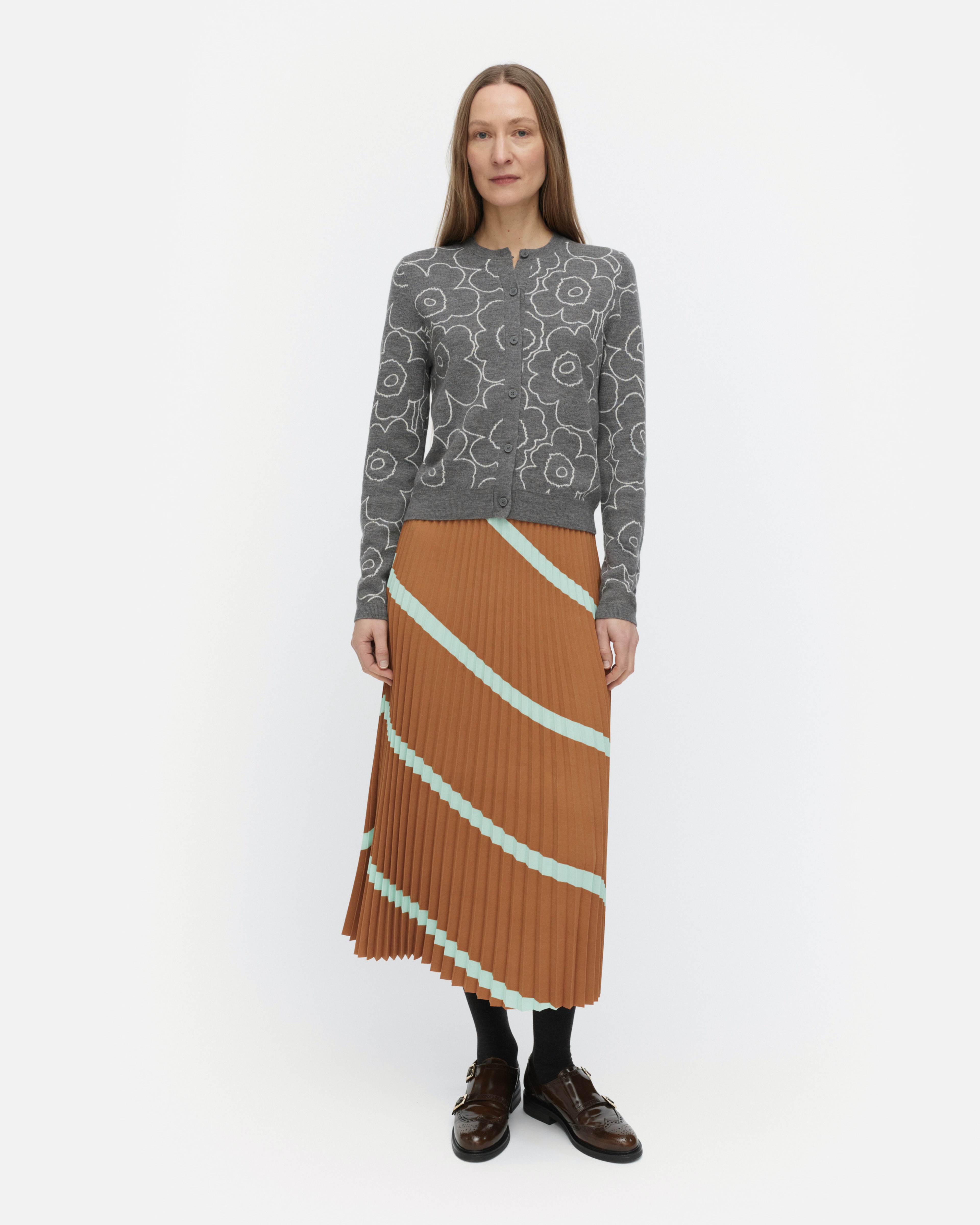 Piiru Basso, Skirt, light brown, turquoise,