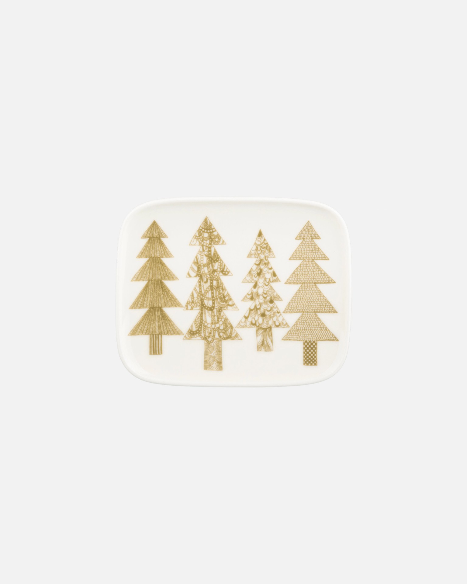 Oiva / Kuusikossa, Plate 15x12 cm, beige, white,