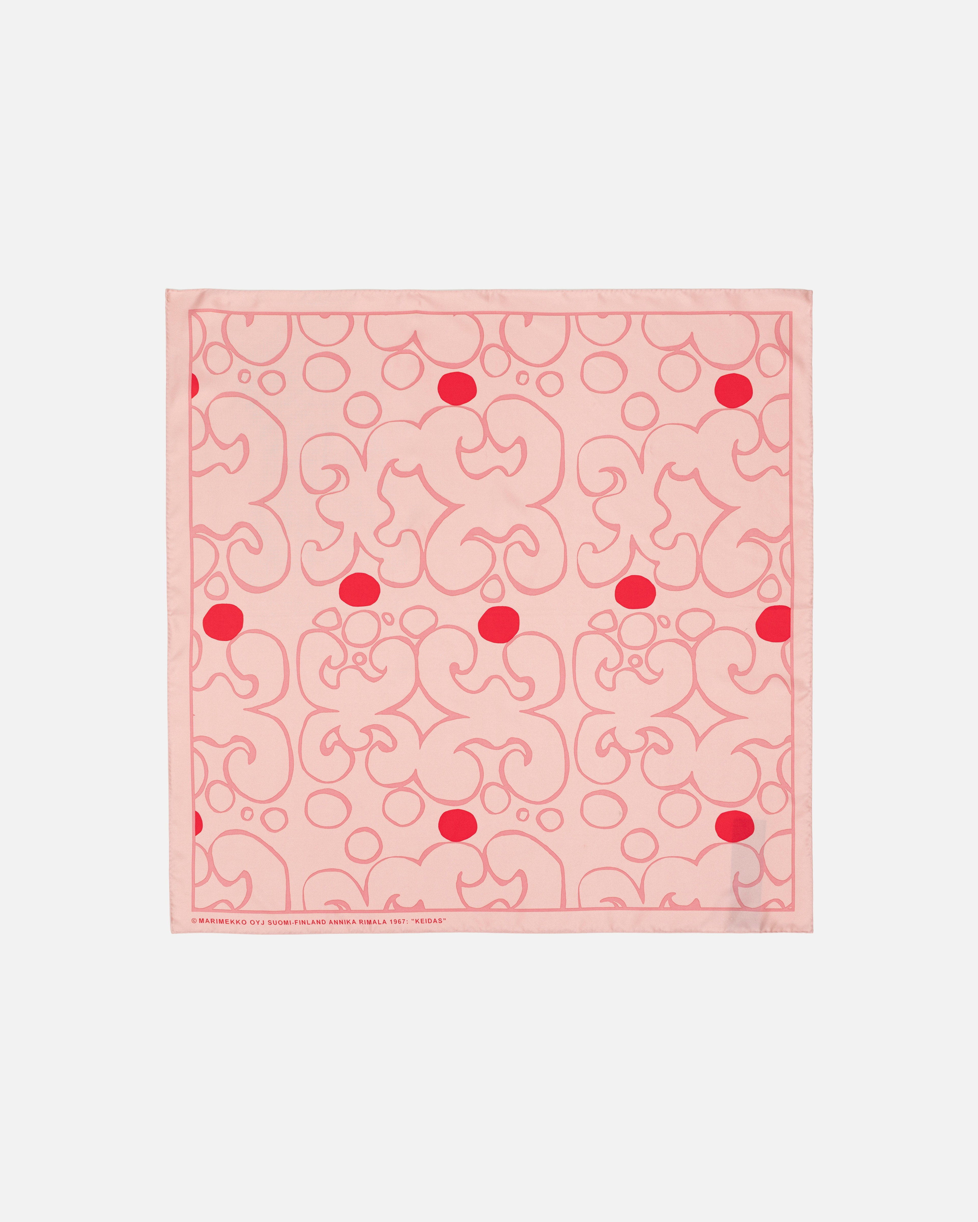 Lauhtua Keidas, Silk scarf, light pink, red,