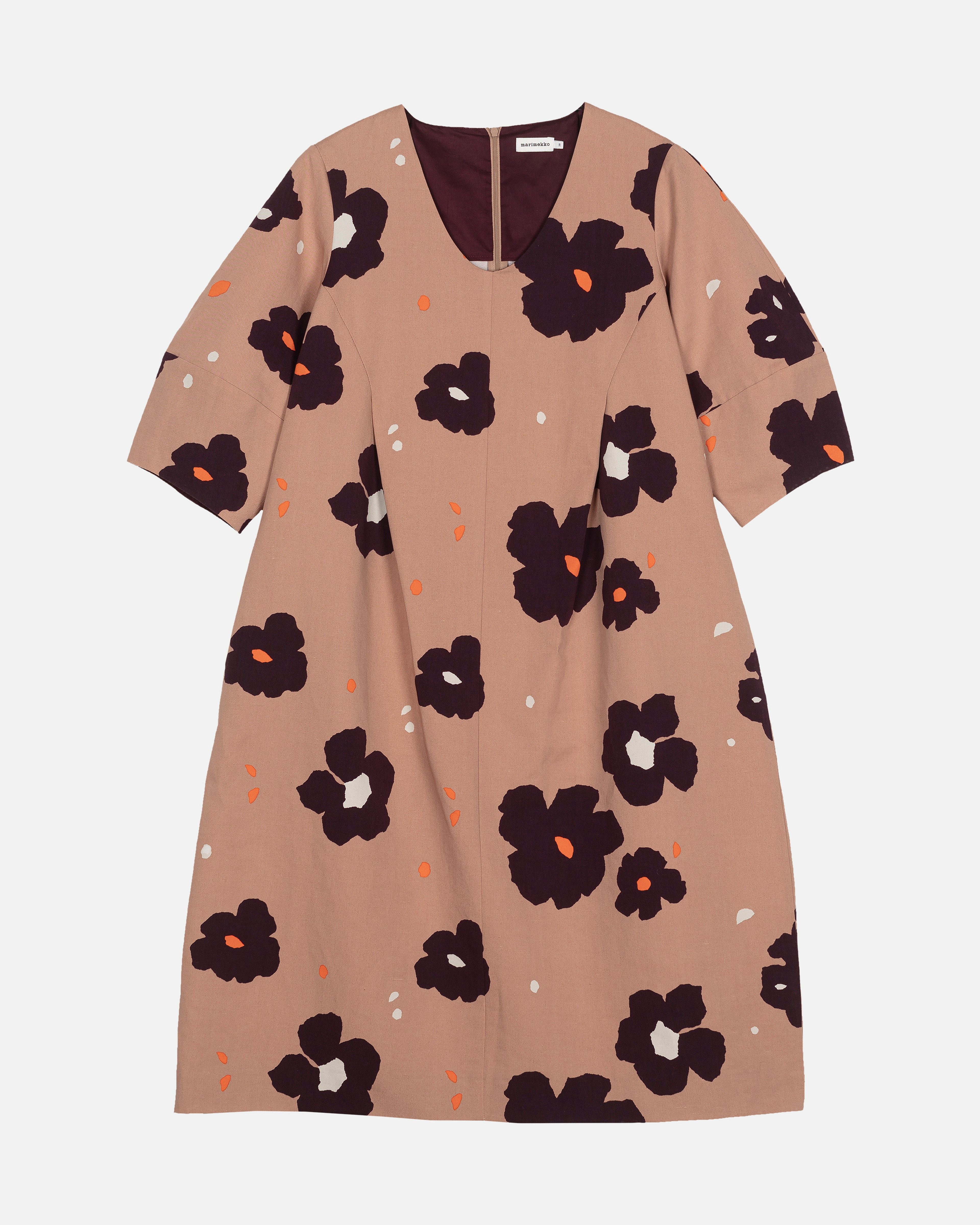 knee length dresses for ladies Marimekko Kellotus Unikko Dress, Blue & Black Floral main image 0