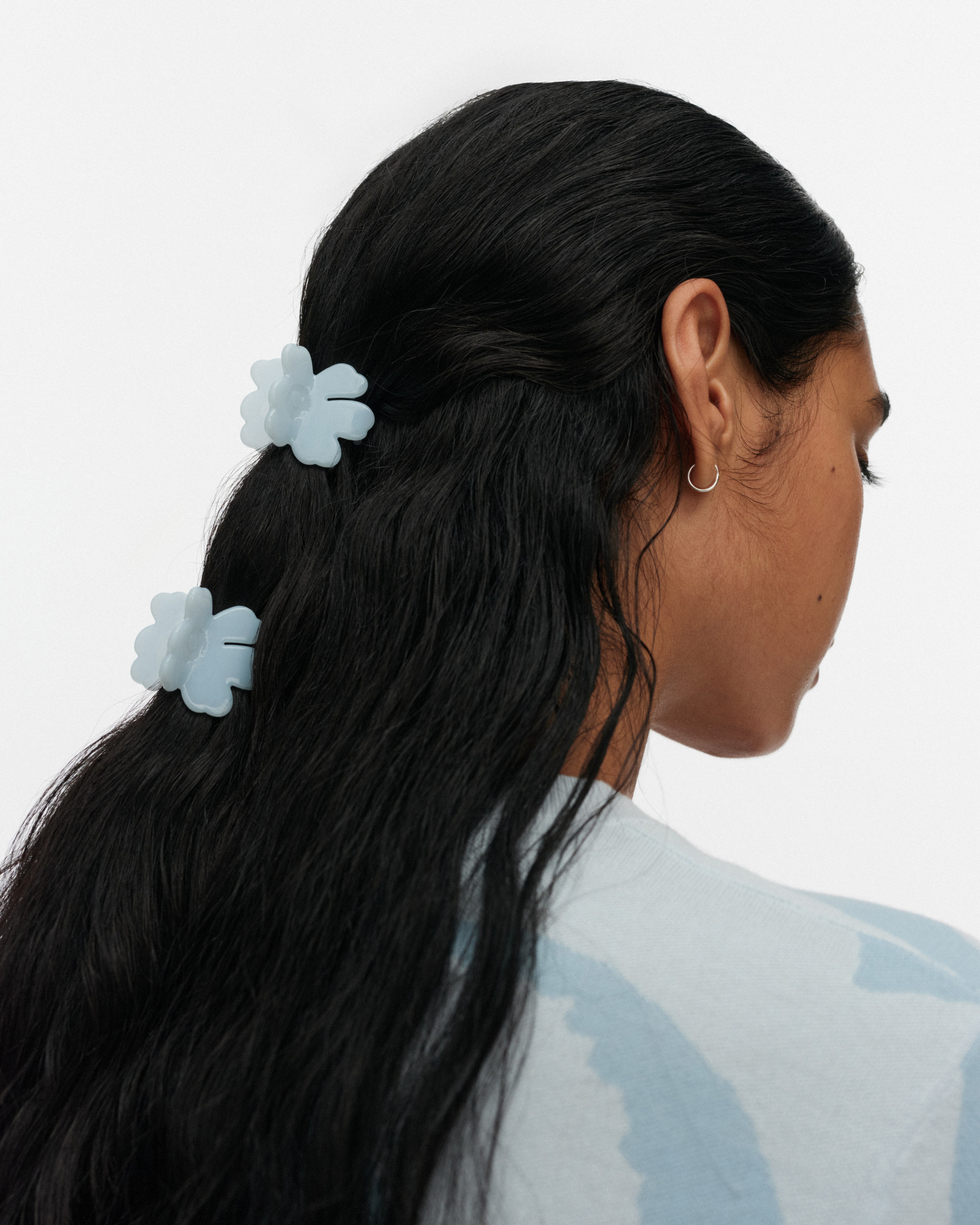 Nano Unikko Hair Clip Set, Set of 2, light blue,