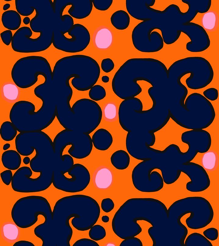 Blue-orange-pink Keidas pattern