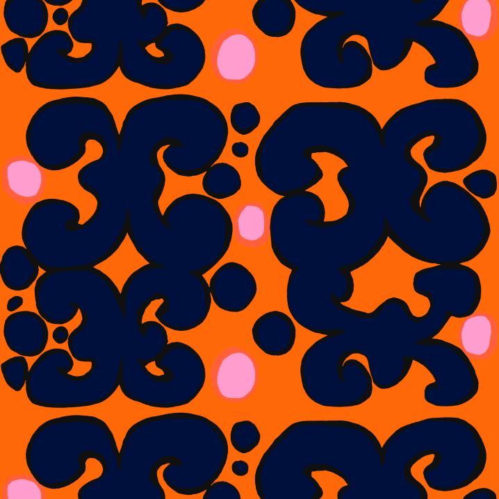 Blue-orange-pink Keidas pattern