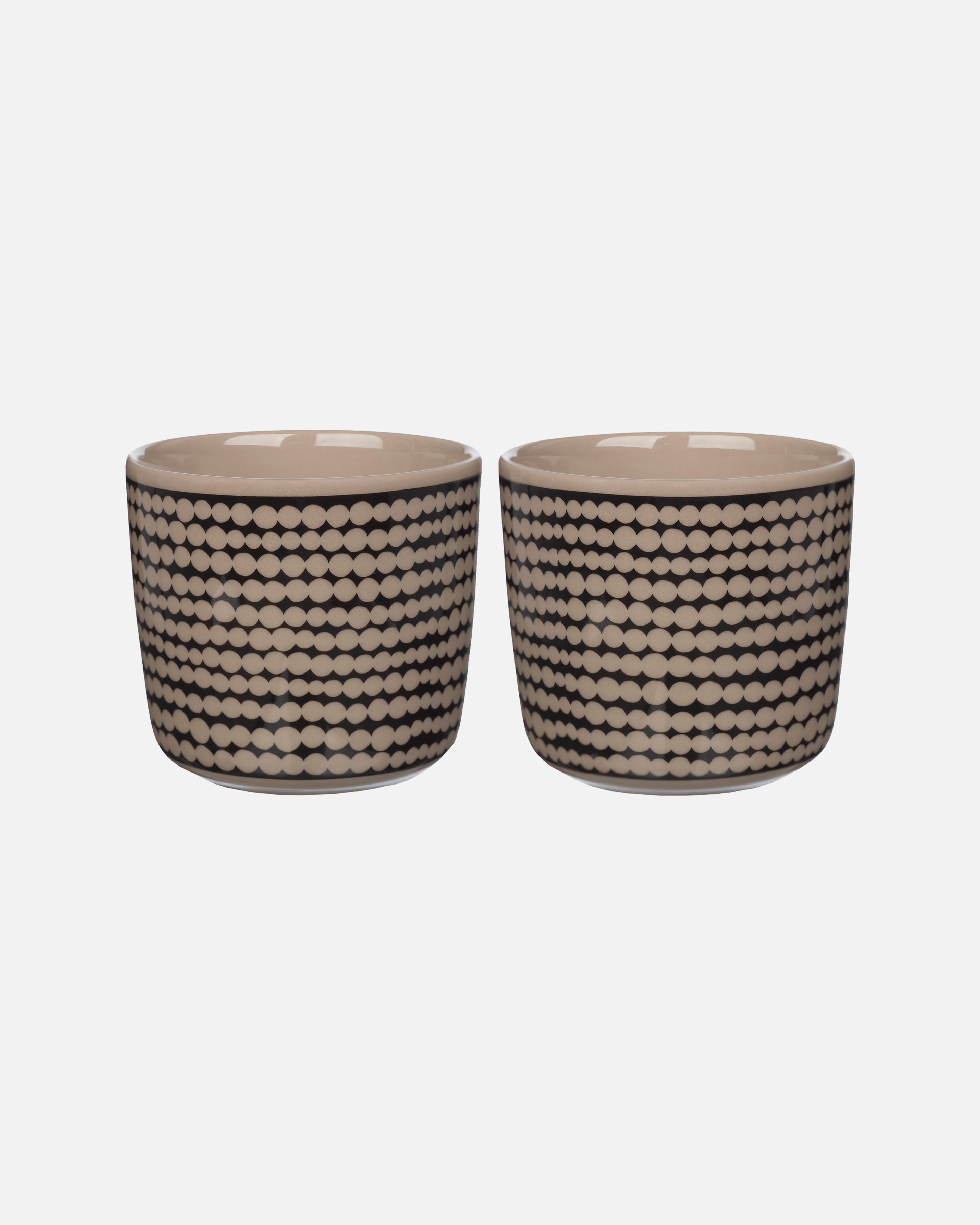 Oiva / Siirtolapuutarha, Coffee cup 2dl, without handle 2 pcs, terra, black,