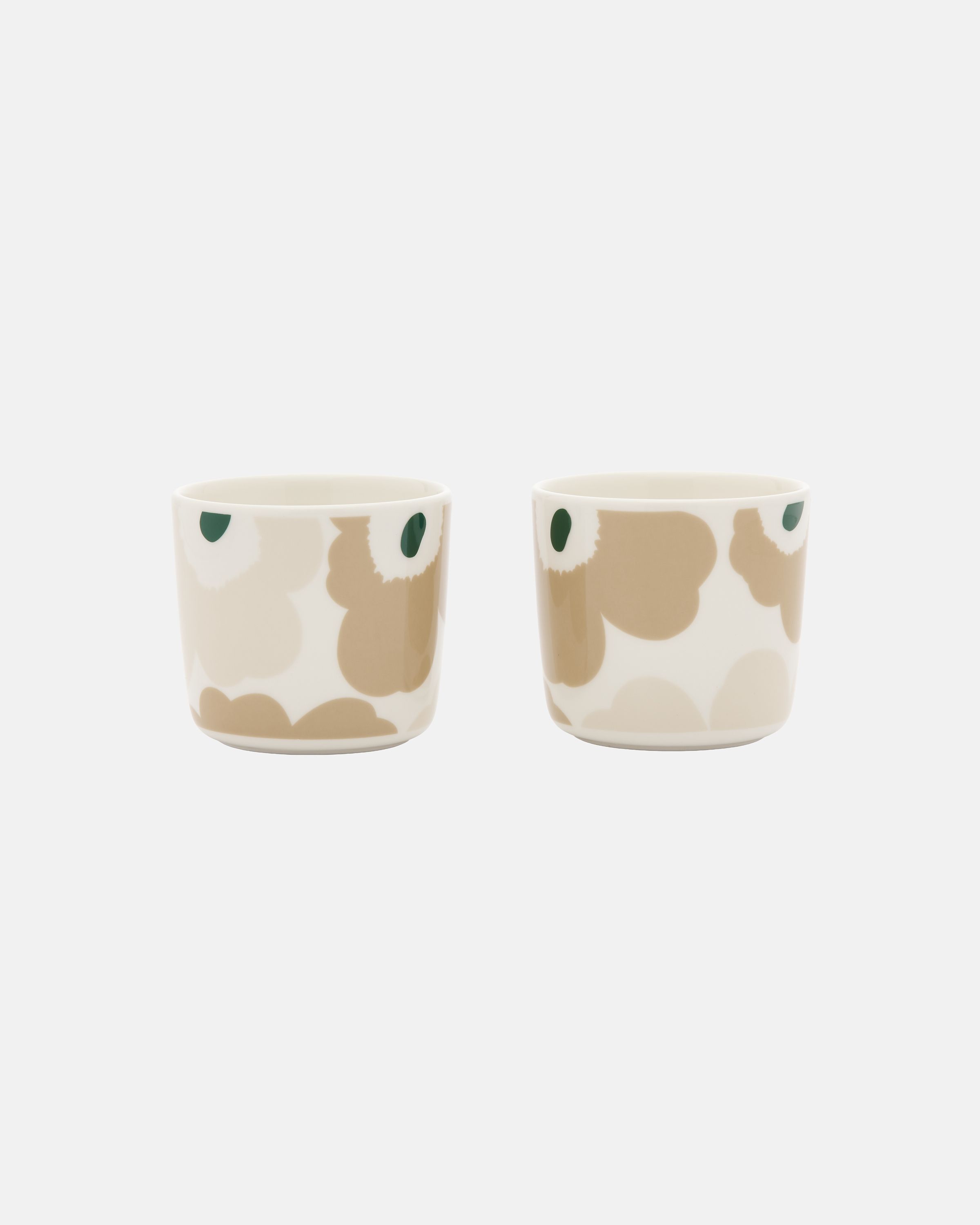 Oiva / Unikko Cup w/o handle 2pcs 2 dl white,lt.sand,beige,dk