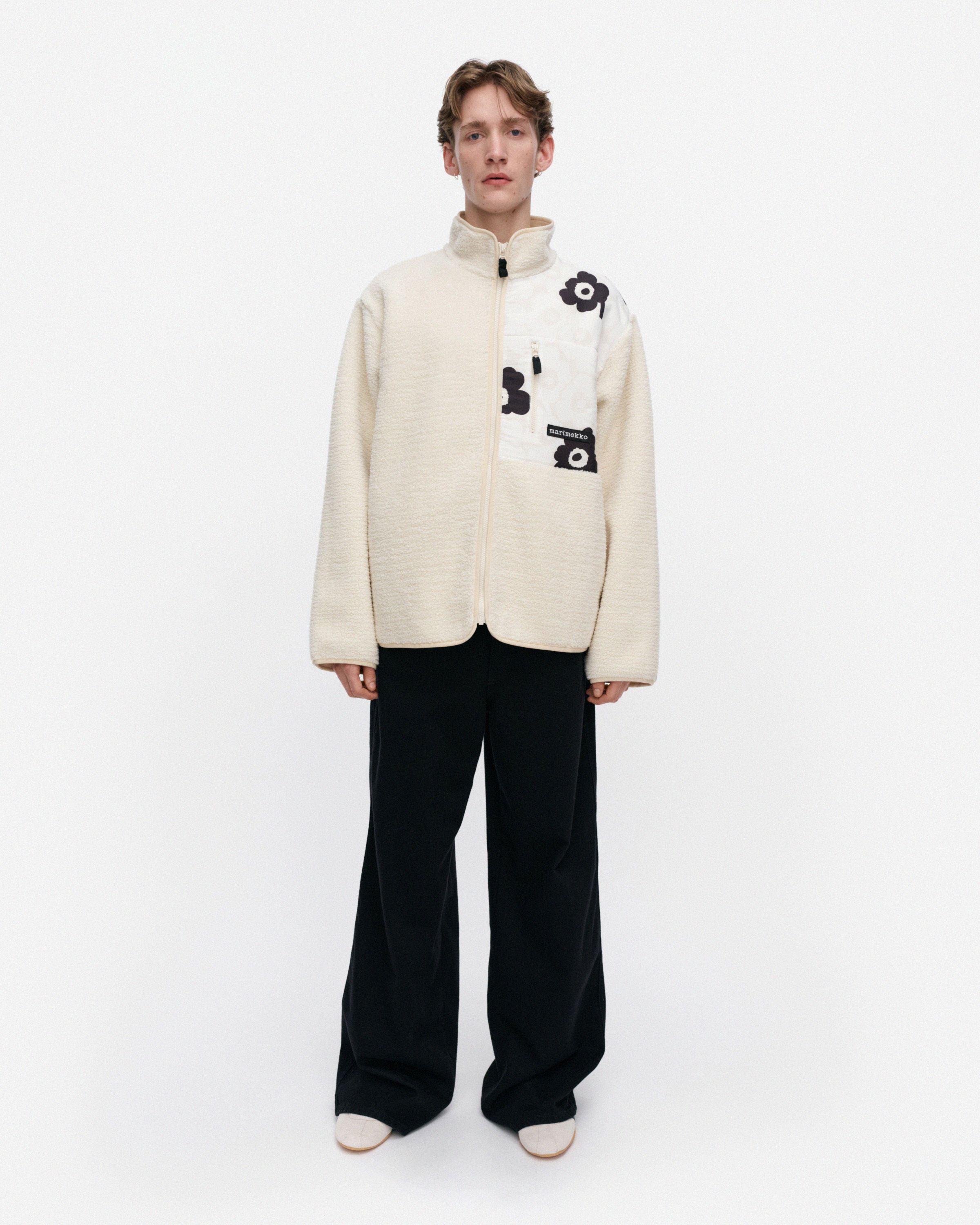 Vaellus Mini Unikko Kioski coat off white, white, black | Marimekko