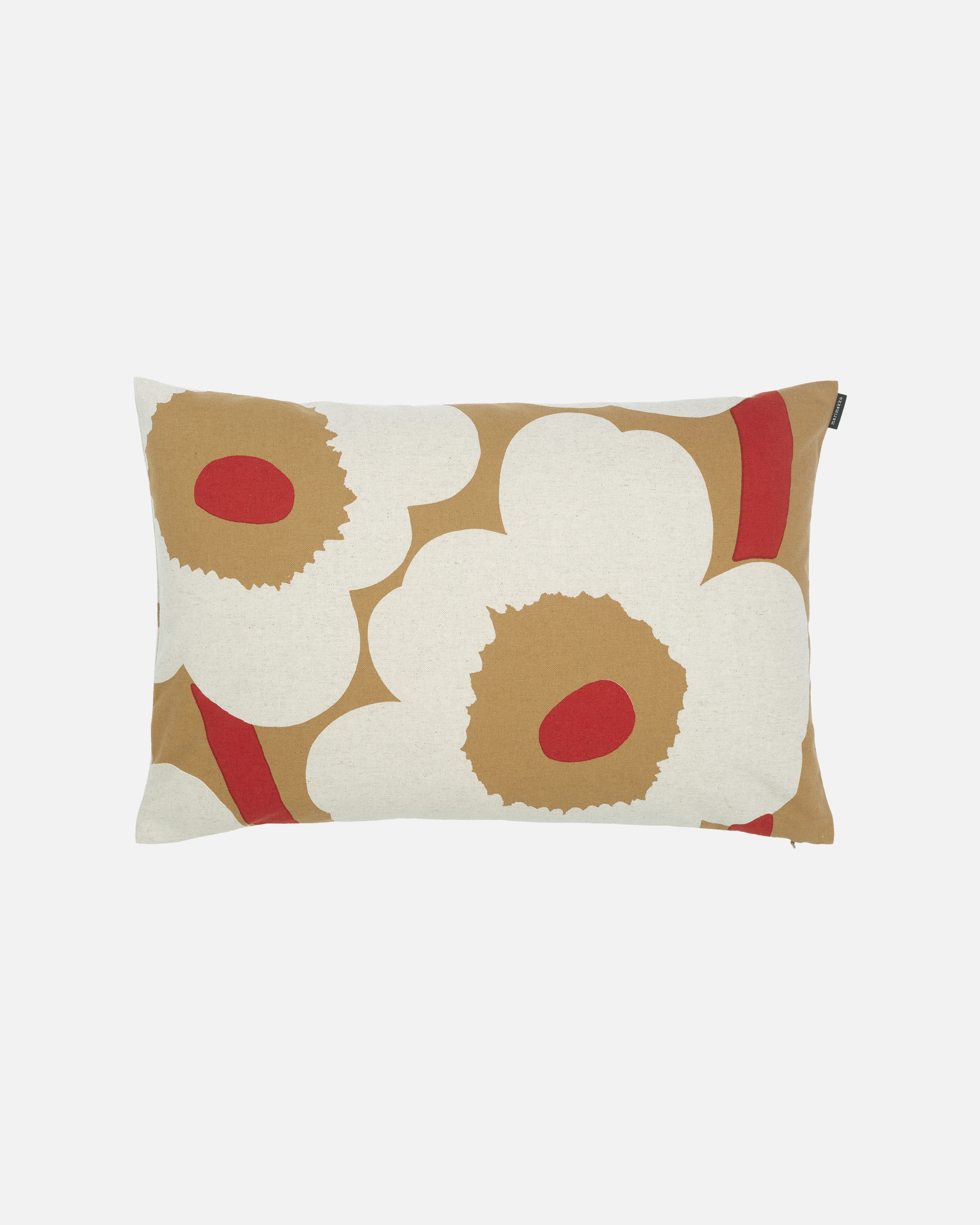 Unikko, Cushion cover 40 x 60cm, brown, linen, red,