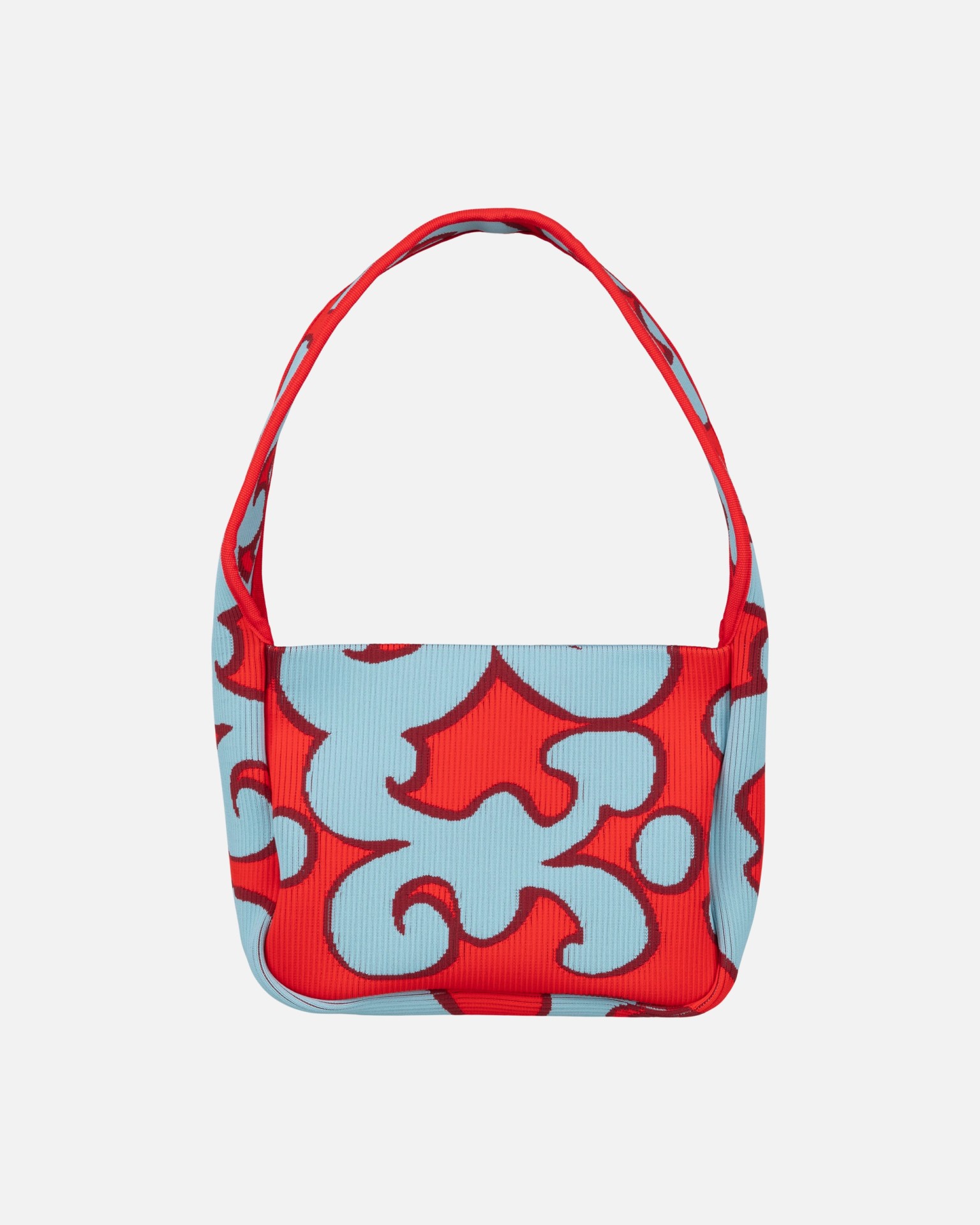 Knitted Shoulderbag Keidas, Umhängetasche, Hellblau, Rot,