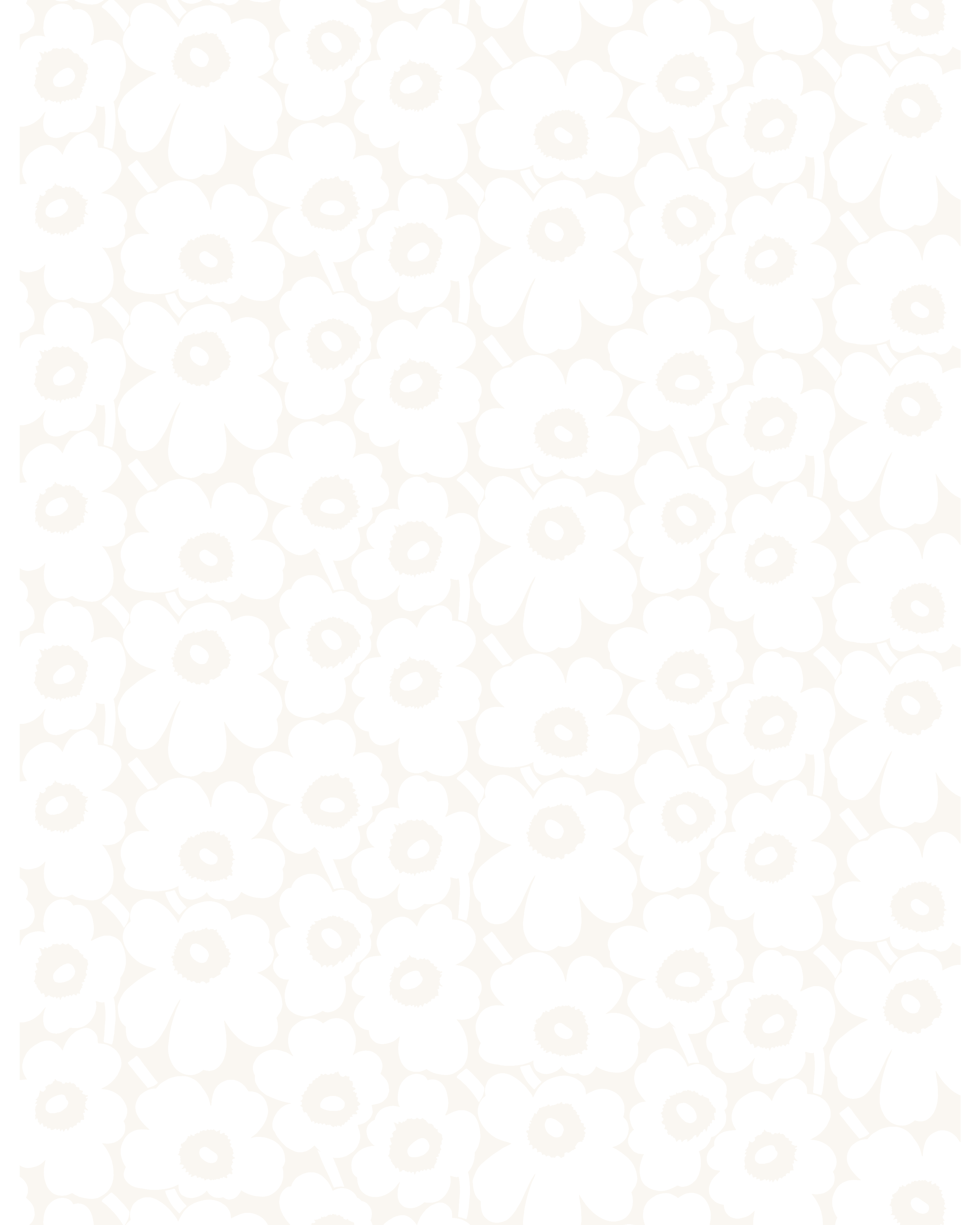 Pieni Unikko, Cotton Fabric, white, white,