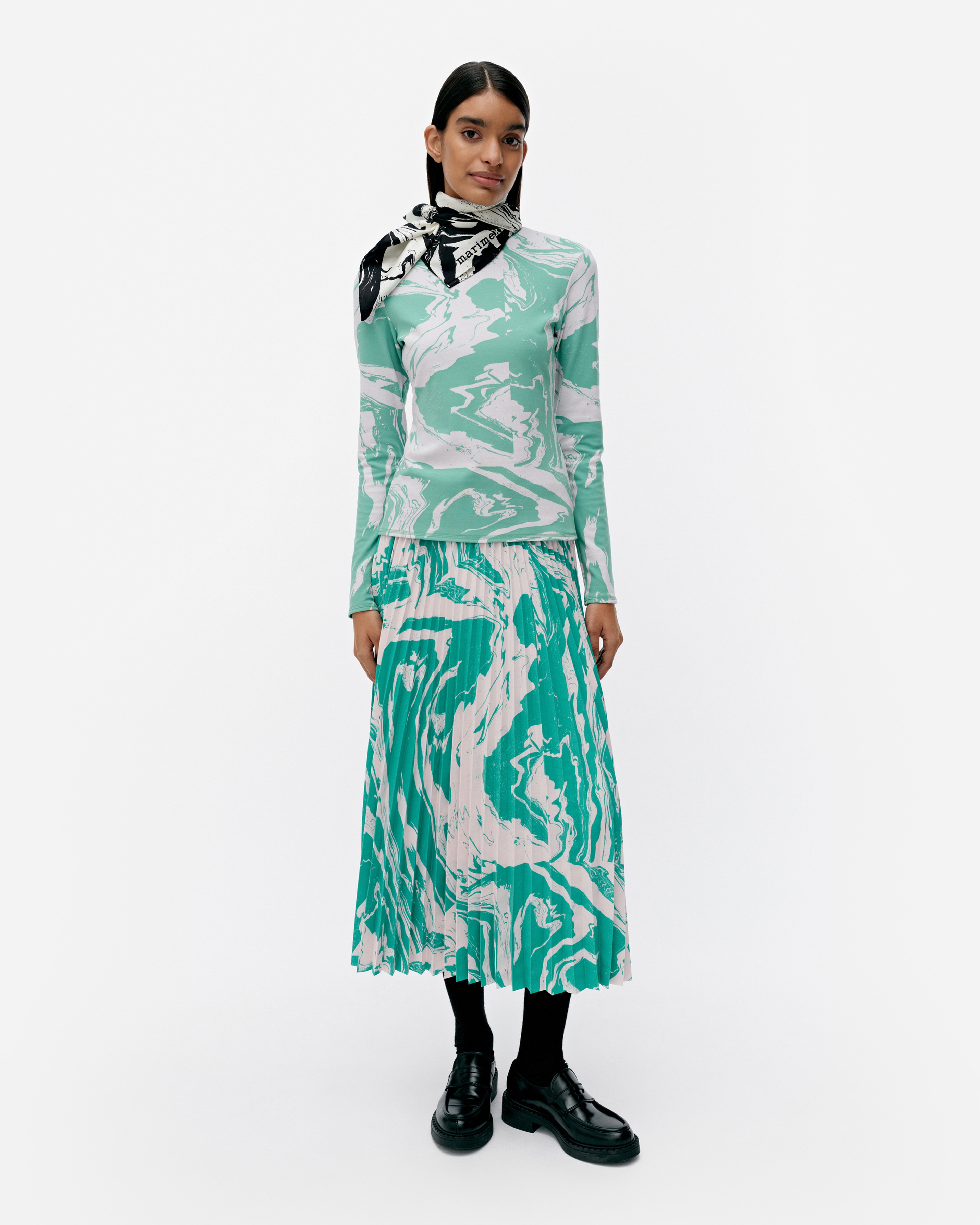 Jäkälä Marras, Turtleneck shirt, rose, mint green,