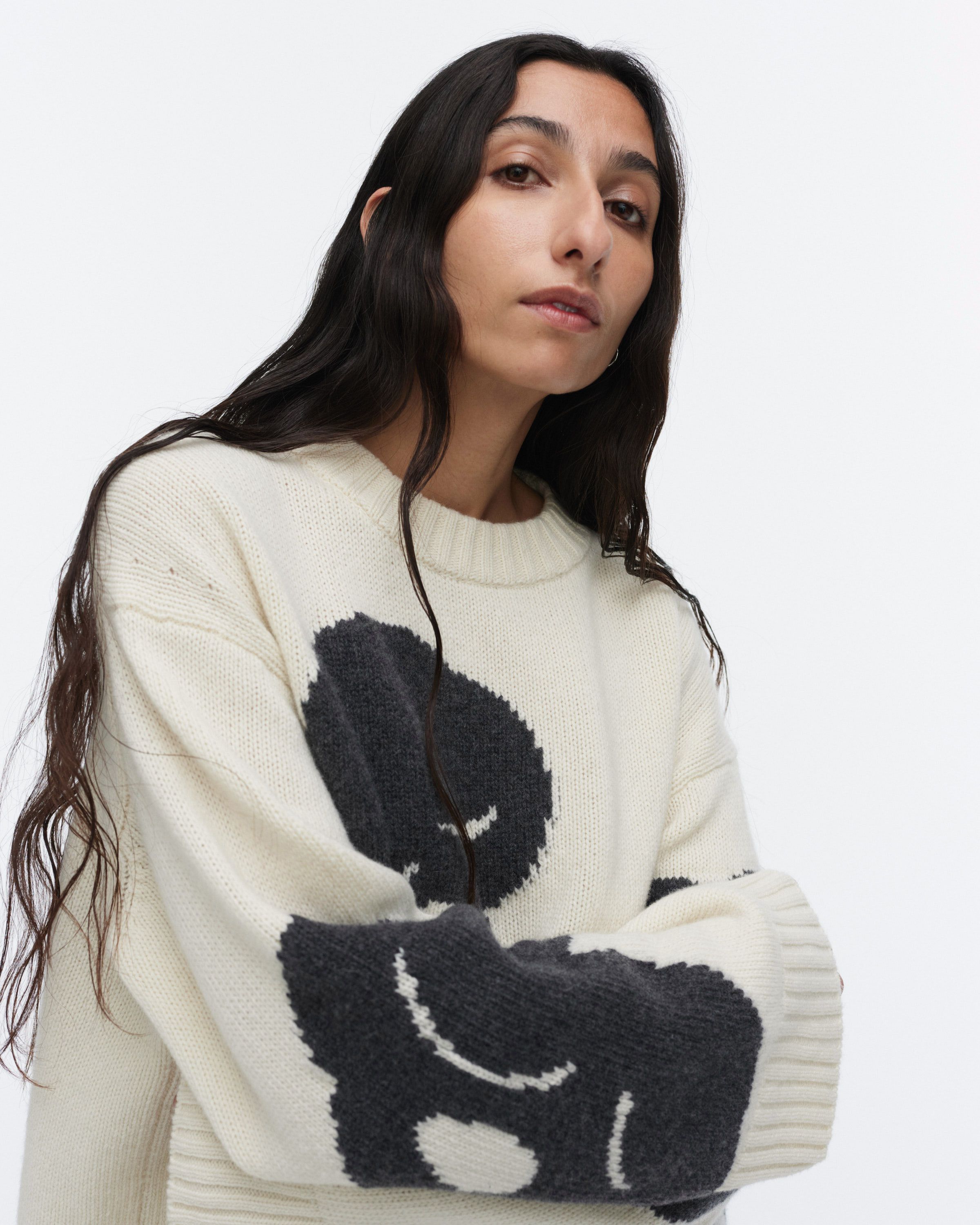 Luonto Tumma Knitted wool pullover | Marimekko